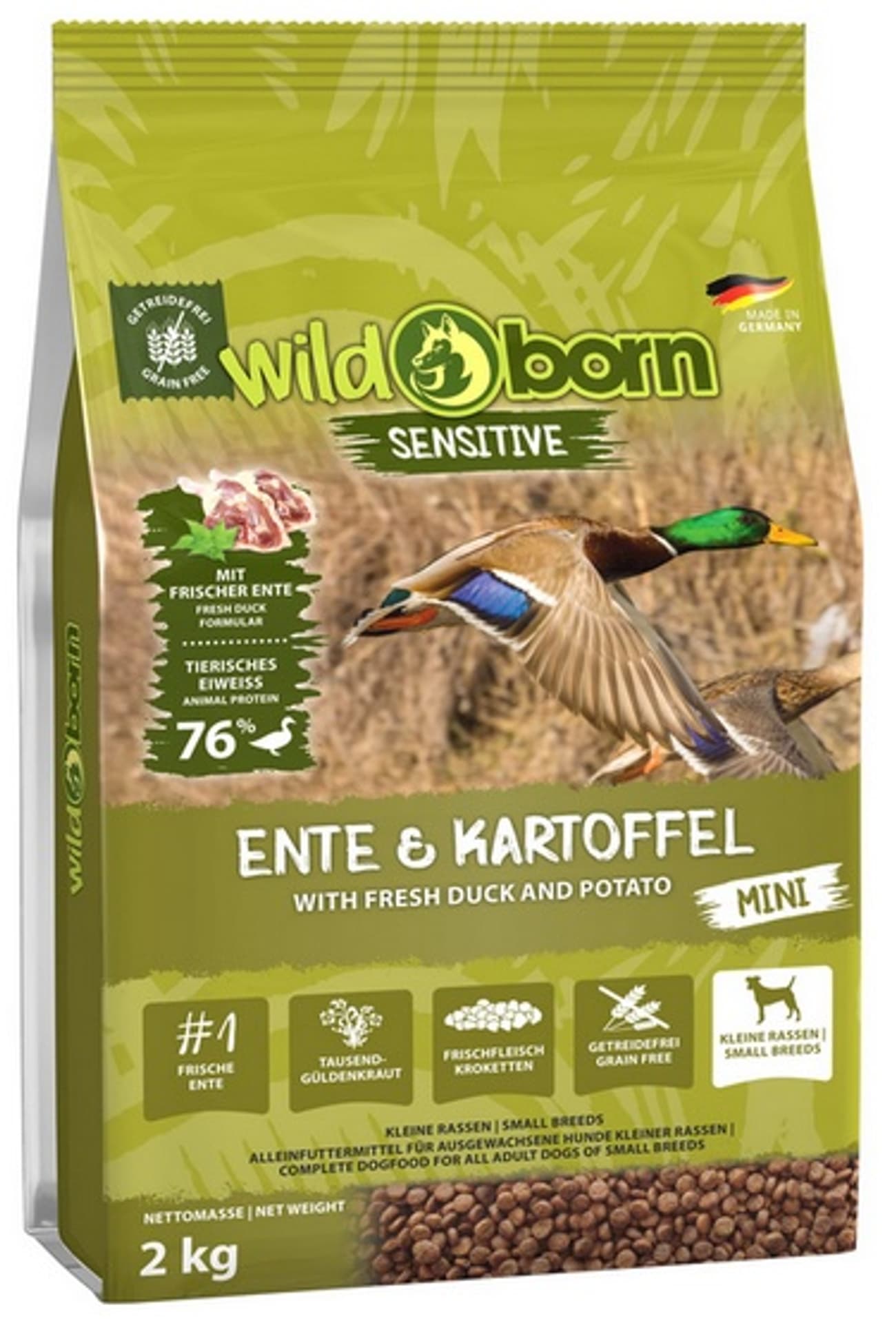 

Wildborn Sensitive Ente & Kartoffel Adult Mini 2kg