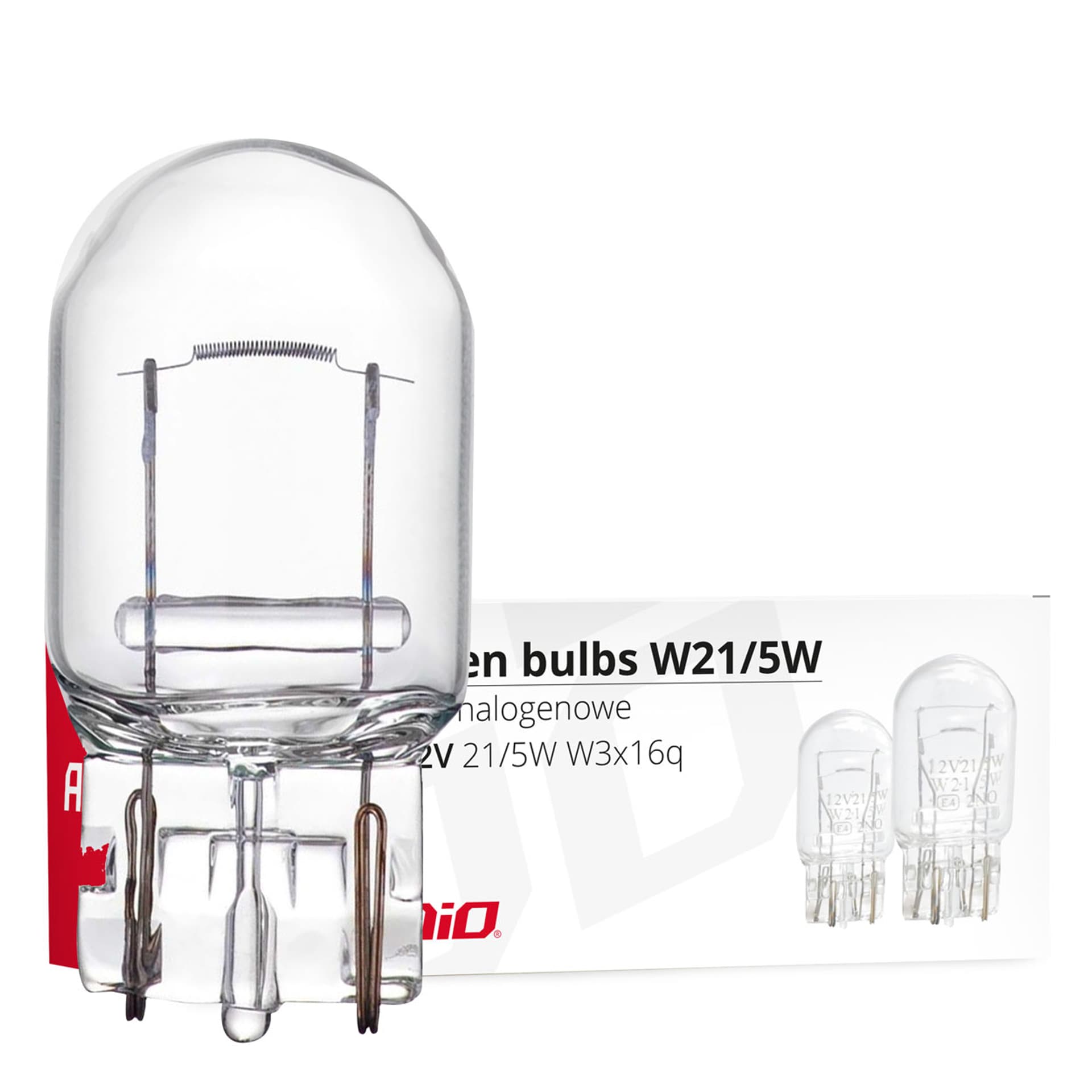

Żarówki halogenowe t20 w21w w3x16d 12v 10 szt. amio-02551