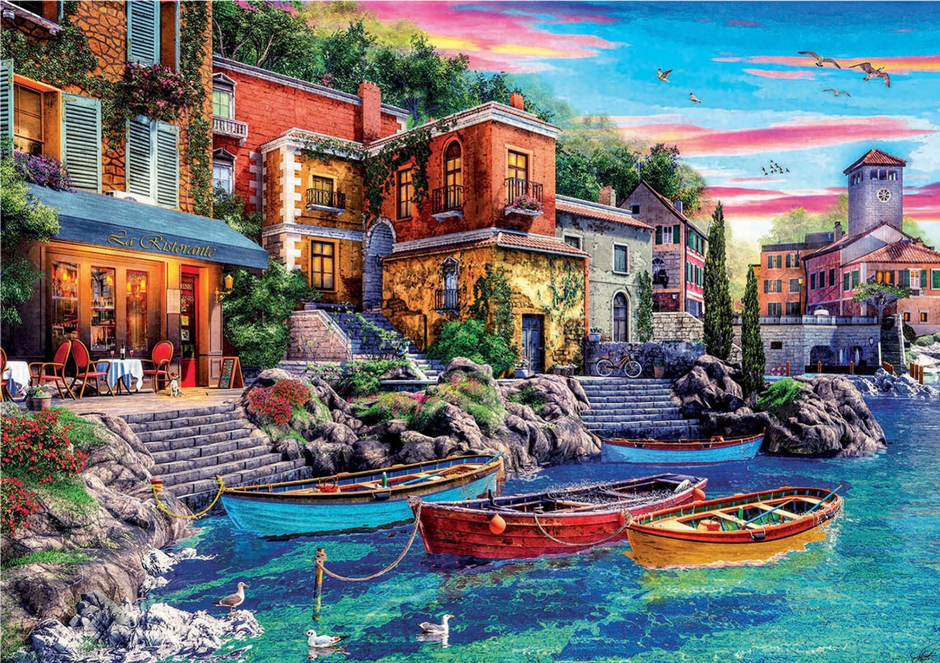 

Puzzle 3000 elementów Zachód słonca Como Włochy
