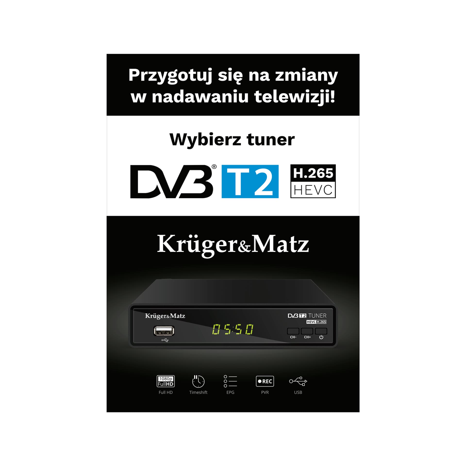 

Plakat Kruger&Matz Tuner DVB-T2