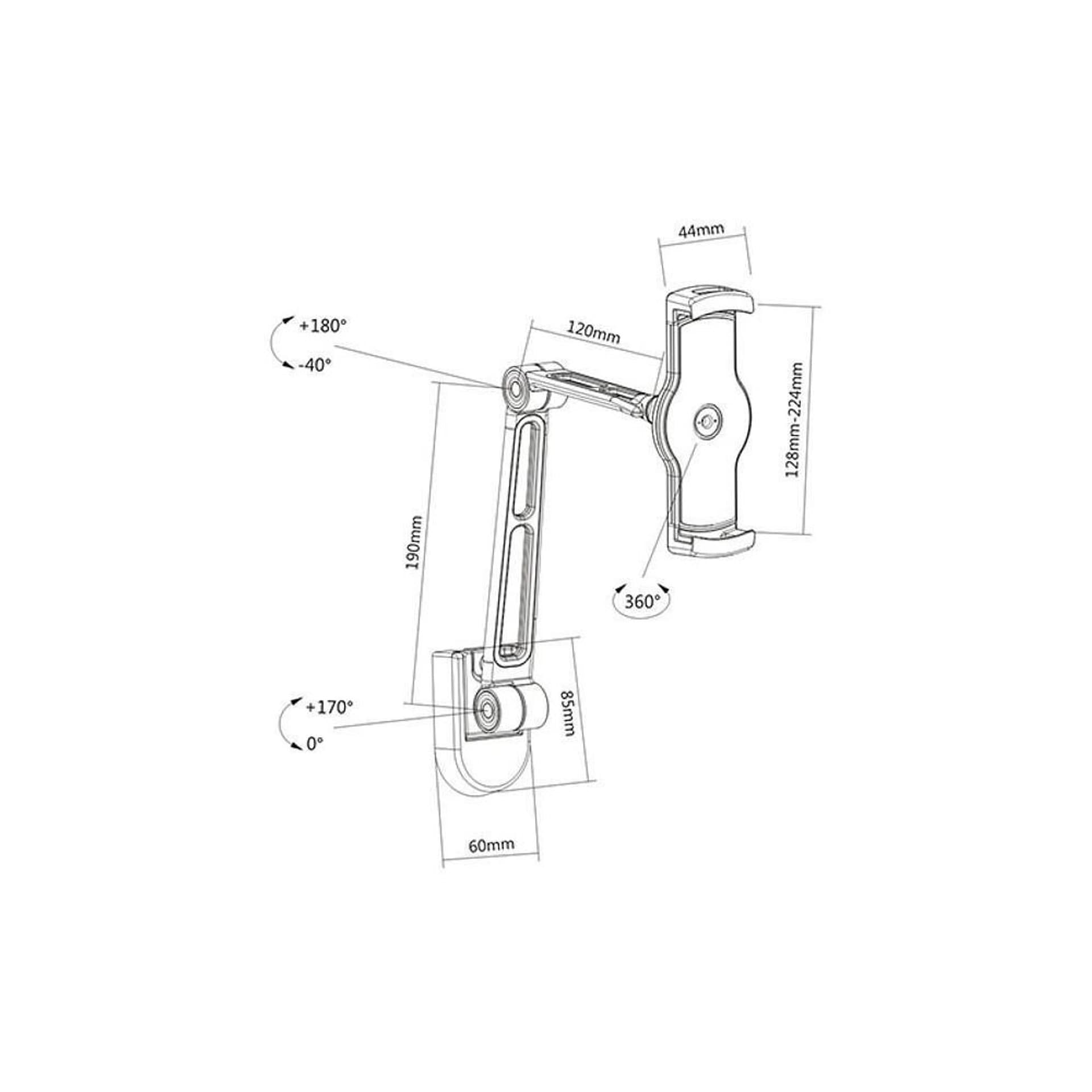 

Ramię ścienne do tabletu i iPad 4.7-12,9 regulowane czarne