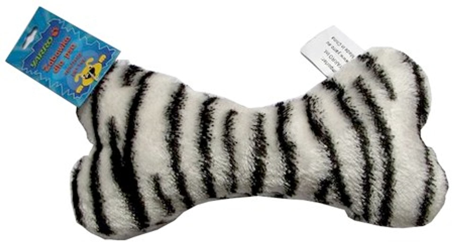 

YARRO Zabawka pluszowa dla psa - kość wzór zebra, 22 cm piszcząca [Y0009]