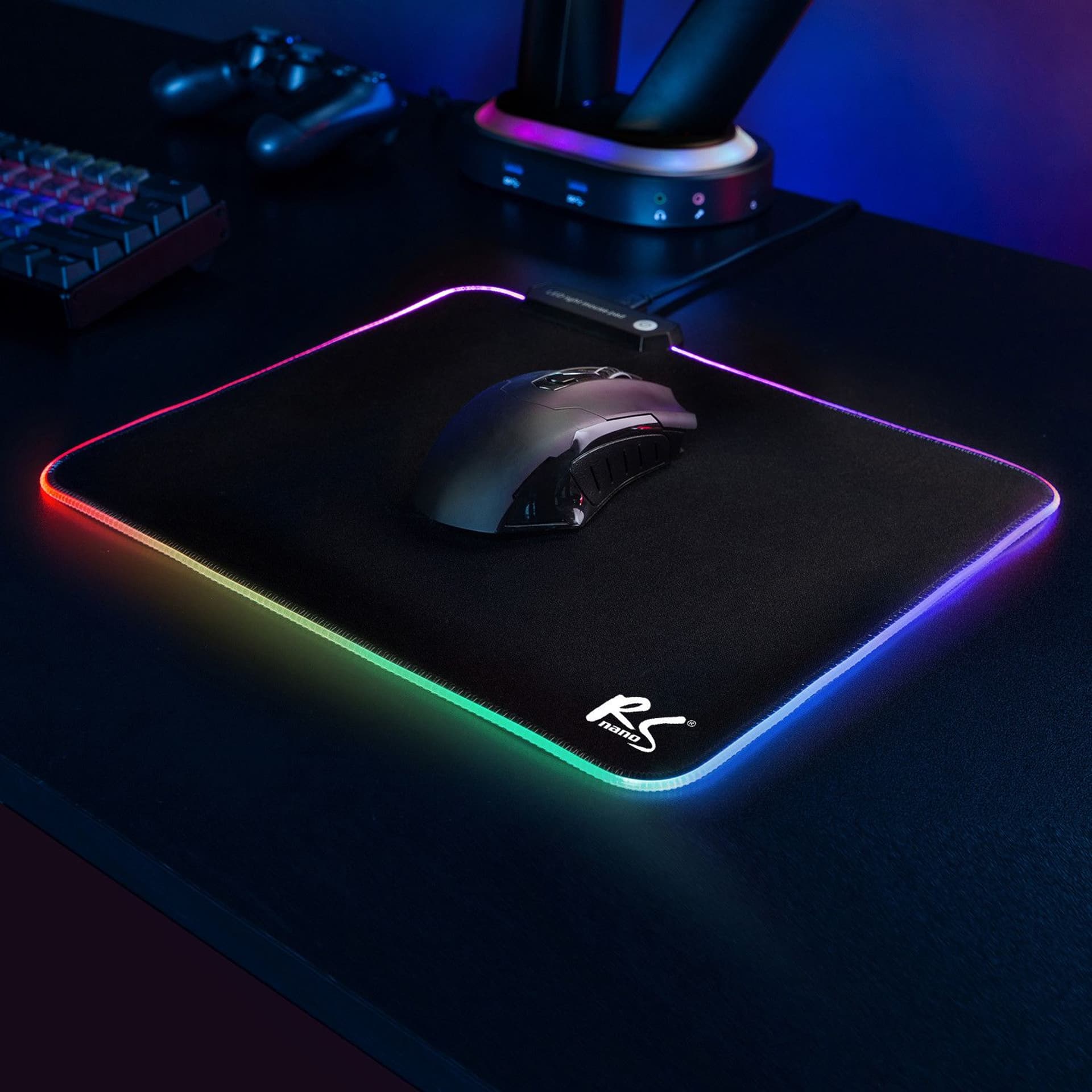 

Gamingowa podkładka pod mysz z podświetleniem LED RGB NanoRS, 300x250x4mm, RS704