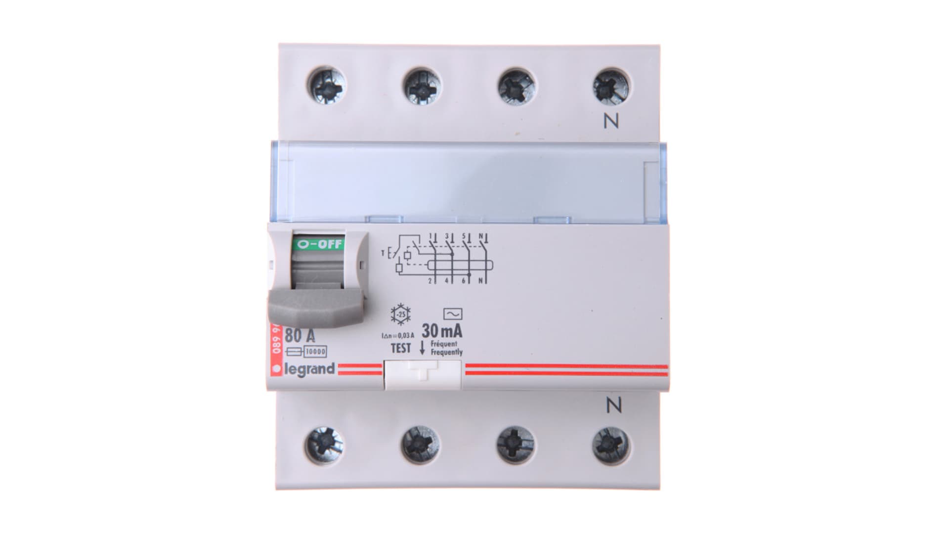 

Wyłącznik różnicowoprądowy 4P 80A 0,03A typ AC P304 DX3 411705
