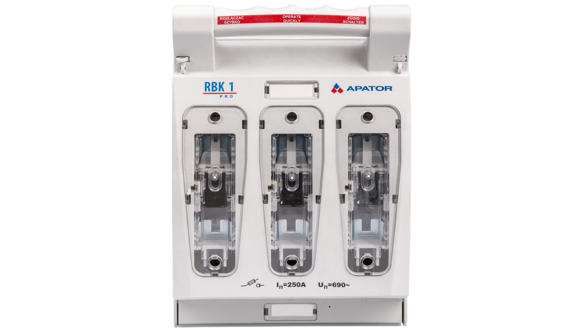 

Rozłącznik izolacyjny bezpiecznikowy 250A RBK 1 pro-SD 60 /zaciski mostkowe 35-120mm2/ 63-811750-021