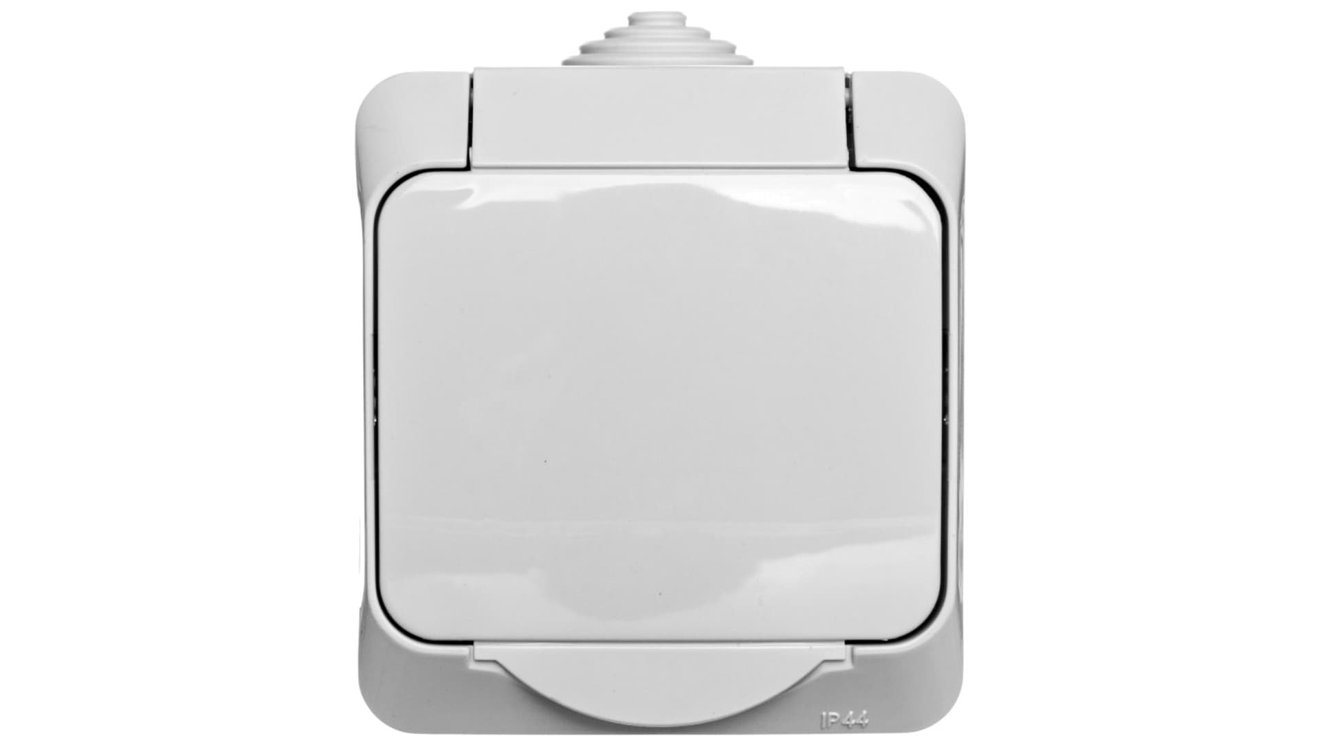 

Cedar Plus Gniazdo hermetyczne z/u z klapką i przesłonami 16A IP44 szare WDE000640