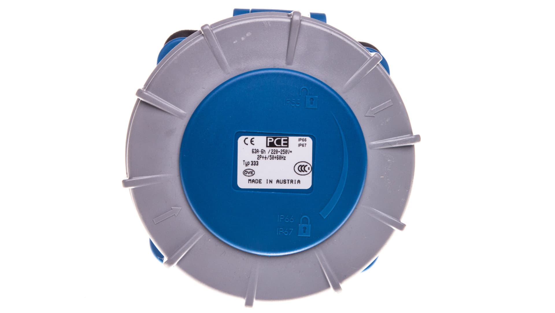 

Gniazdo tablicowe 63A 3P 230V /100x100/ niebieskie IP67 POWER TWIST 333-6