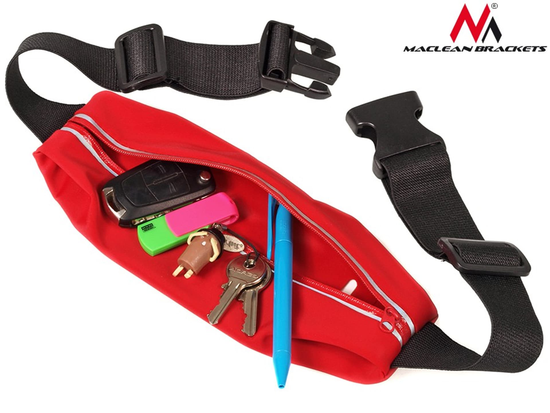 

Etui biodrowe na telefon czerwony Maclean MC-404 R 4,8" nerka saszetka