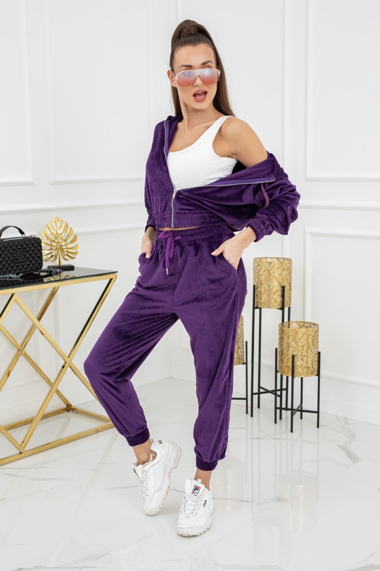 

Komplet welurowy Kylie MC8917 Plum (Rozmiar S/M)