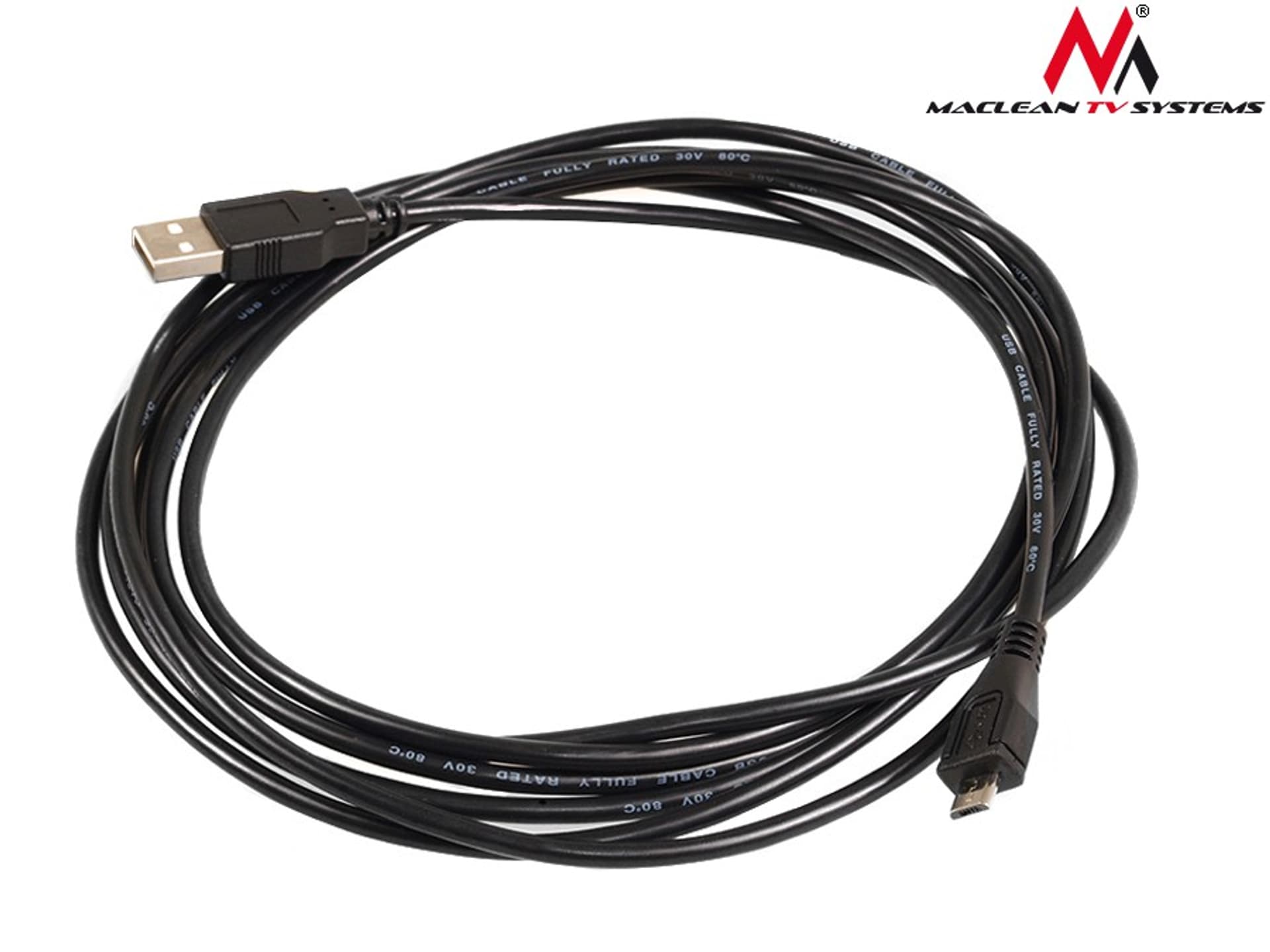

Kabel micro USB 2.0 Maclean, wtyk-wtyk, 3m, MCTV-746