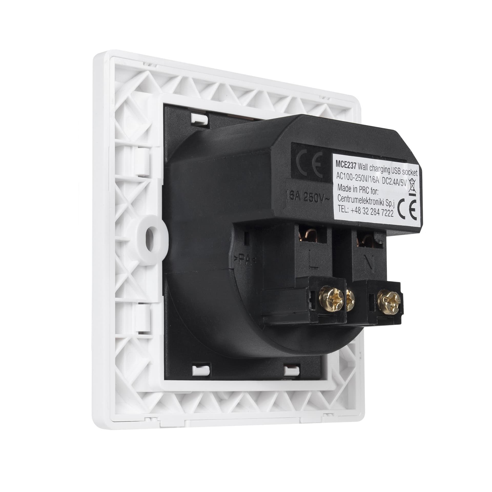 

Gniazdko prądowe Maclean, Do zabudowy, 2xUSB, USB 5V, 2.4A, 86x86mm, Niemieckie, MCE237