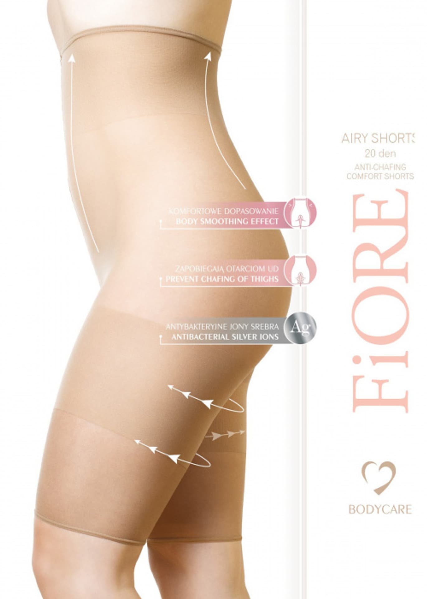 

Fiore Airy Shorts 20 DEN bermudy przeciw otarciom