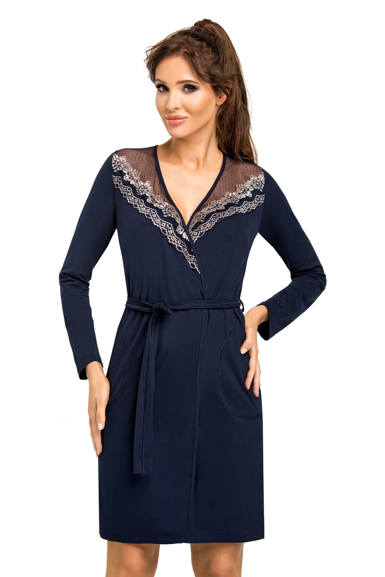 

Szlafrok Jasmine Dark Blue Granatowy (Rozmiar L)