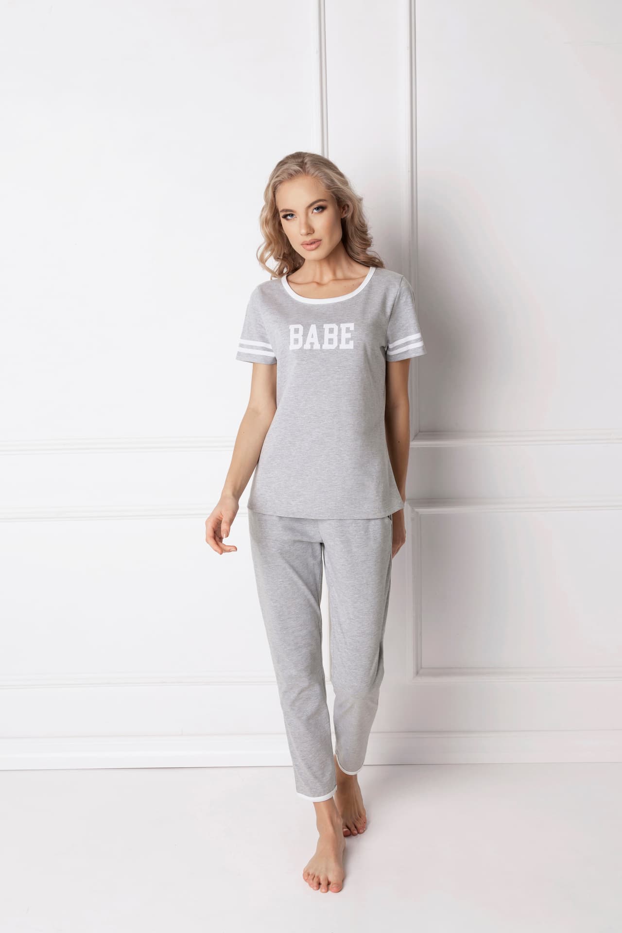 

Piżama Babe Long Grey Szary (Rozmiar XL)