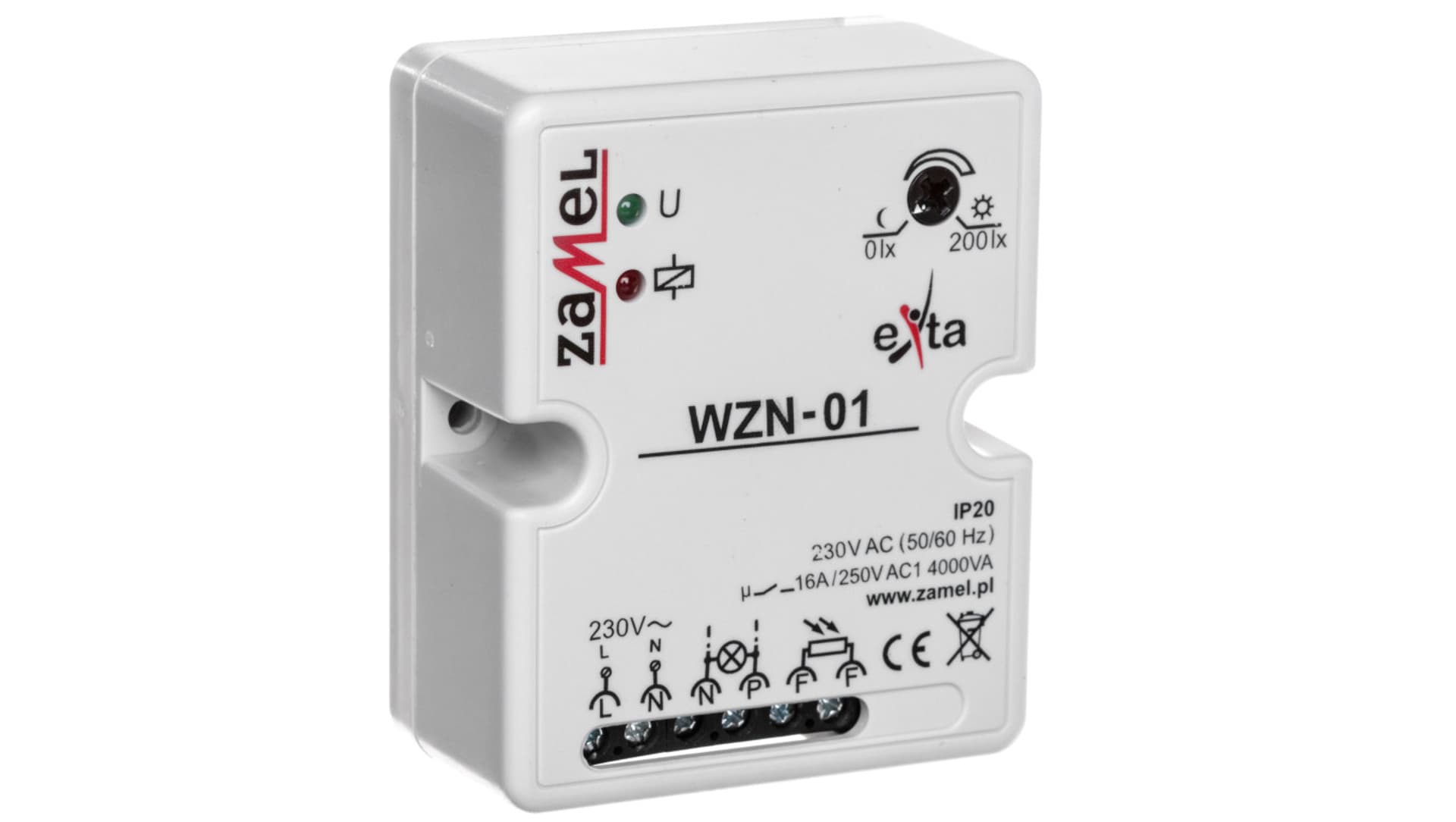 

Wyłącznik zmierzchowy 16A 230V 0-200lx WZN-01 EXT10000147