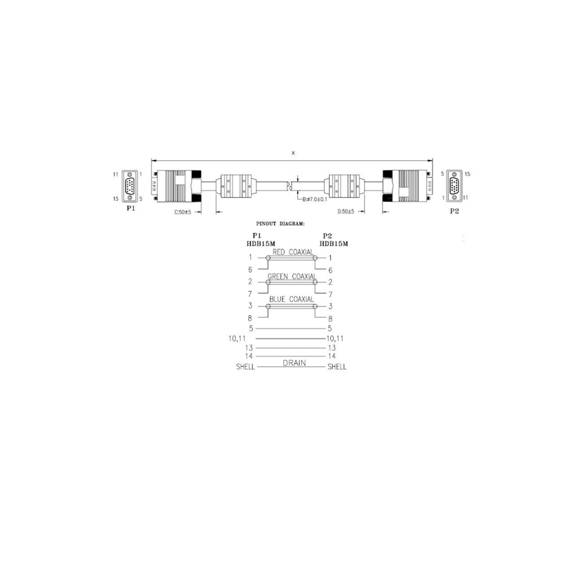 

KABEL MONITOROWY 15M/15M SVGA 5M FERRYT (full pins) ART oem, Full pins) art oe