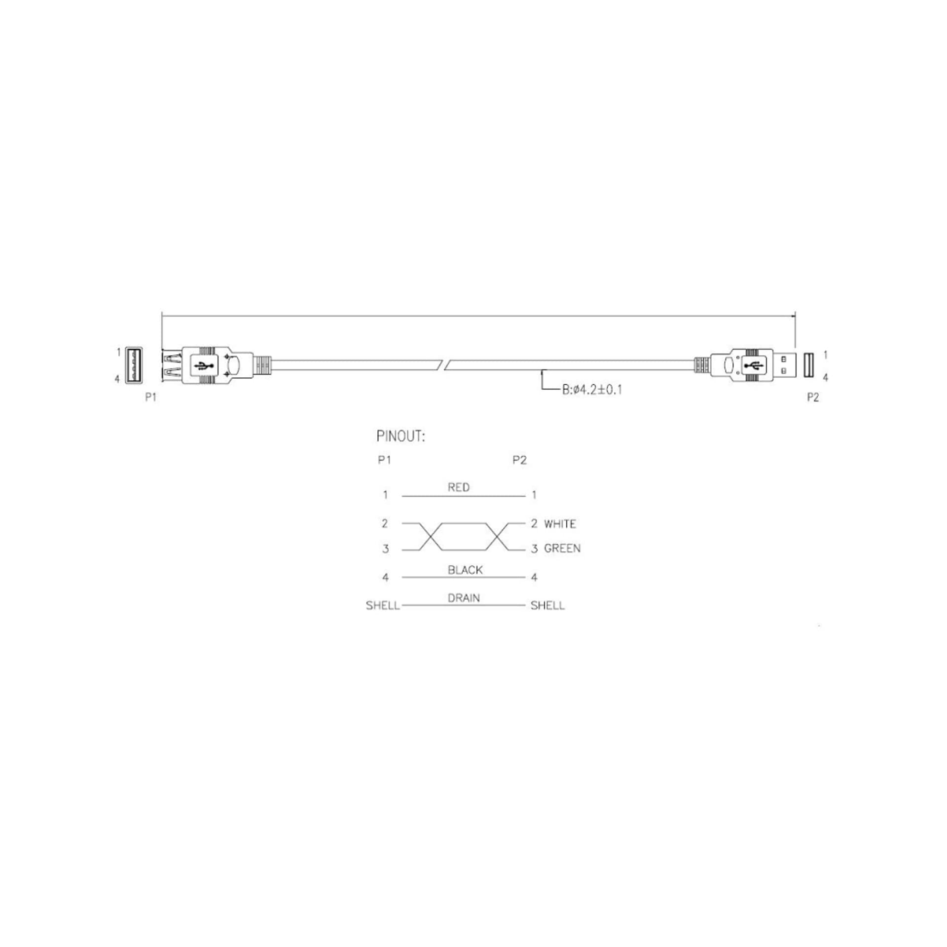 

KABEL USB 2.0 PRZEDŁUŻACZ Amęski-Ażeński 3M ART oem