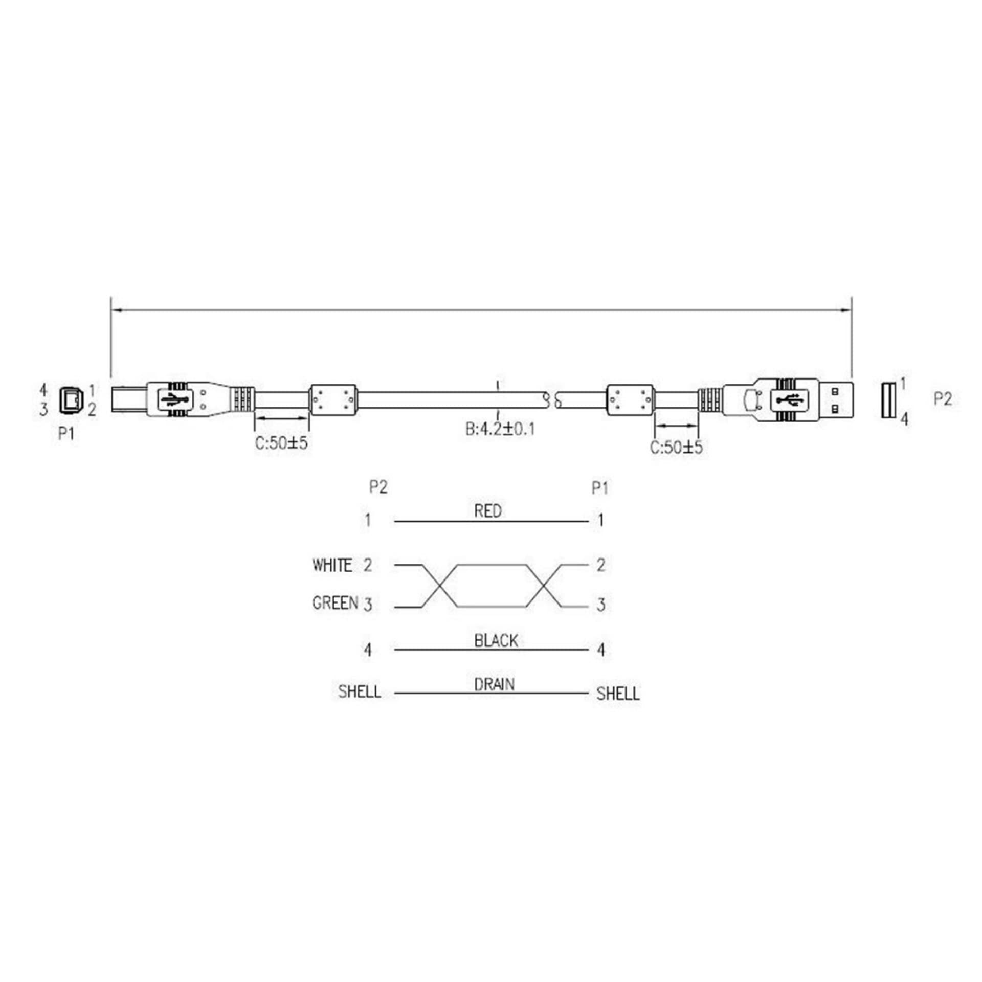 

KABEL USB 2.0 DRUKARK Amęski-Bmęski FERRYT 1.8M ART oem