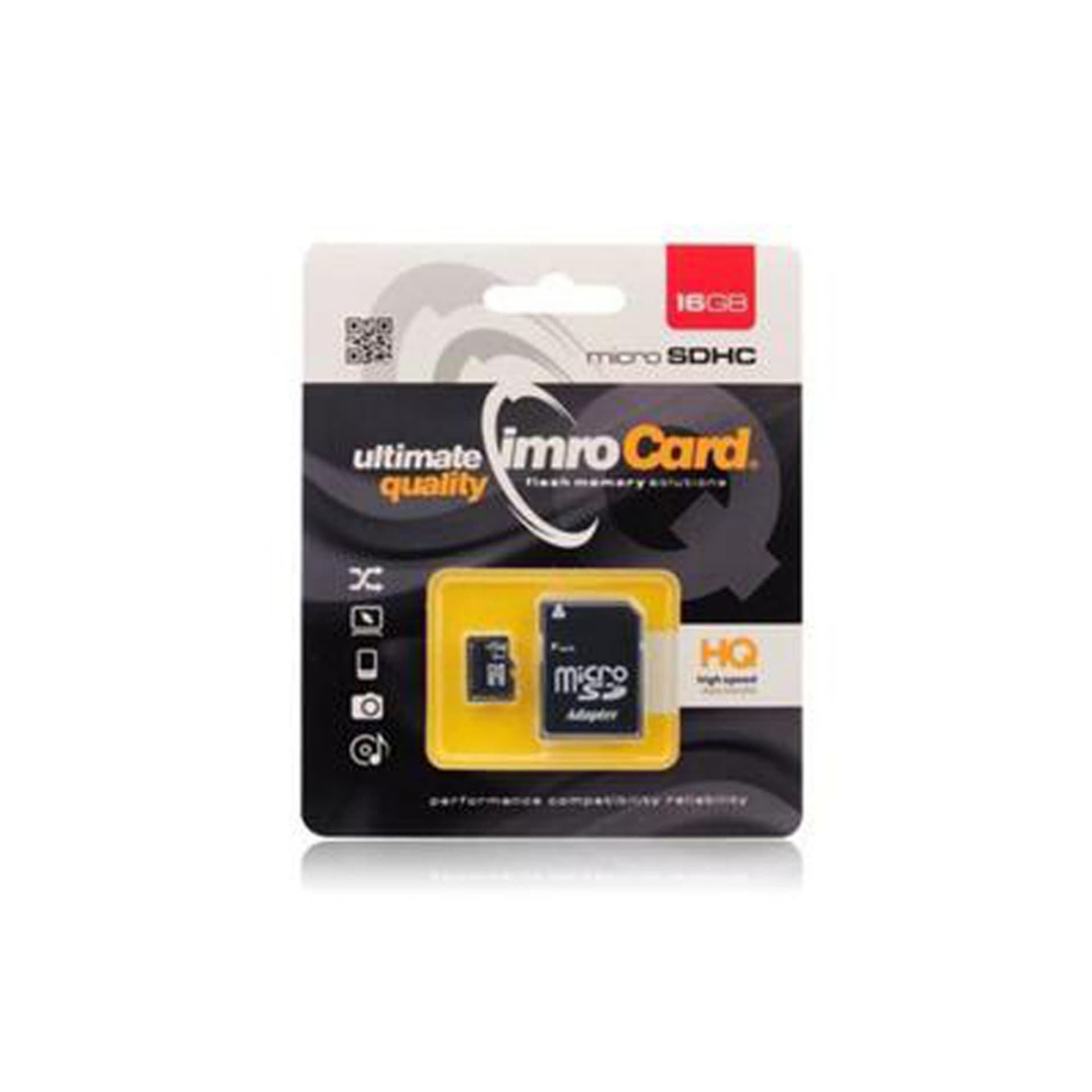 

Zestaw kart pamięci IMRO 10/16G UHS-I ADP (16GB; Class U1; + adapter)