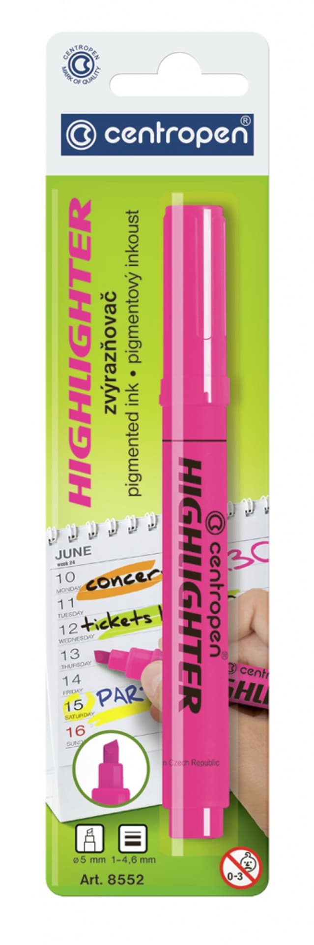 

ZAKREŚLACZ FLUO "Hihglighter 8552" różowy CENTROPEN