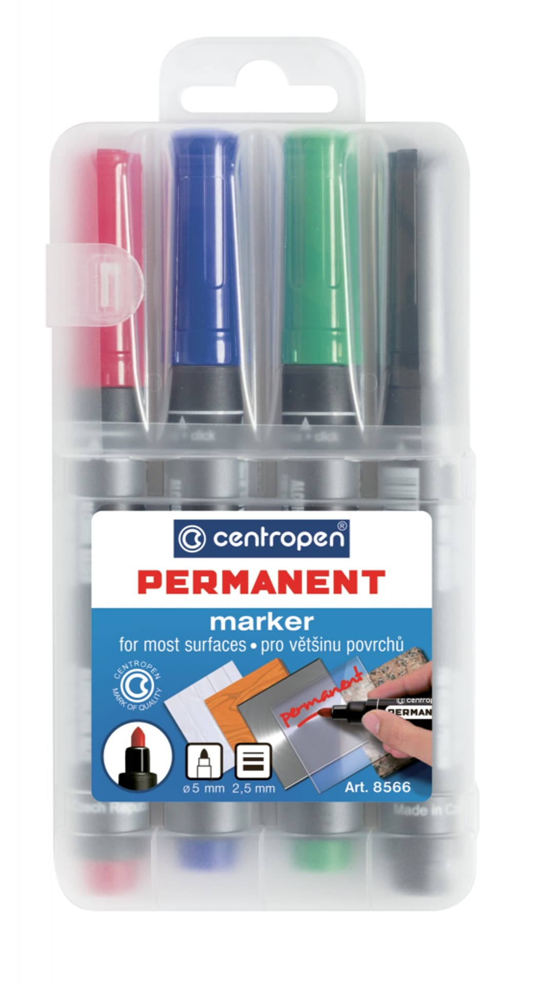 

MARKERY PERMANENTNE "Permanent 8566" 4 kolory CENTROPEN