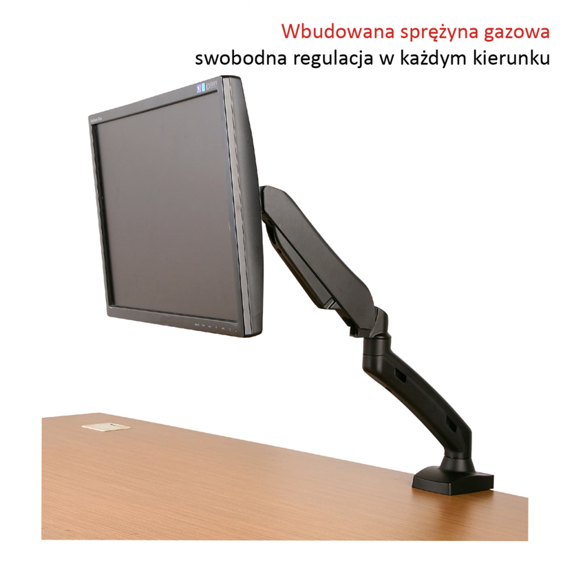 

UCHWYT BIURKOWY GAZOWY DO 1 MONITORA LED/LCD 13-27" L-11GD ART