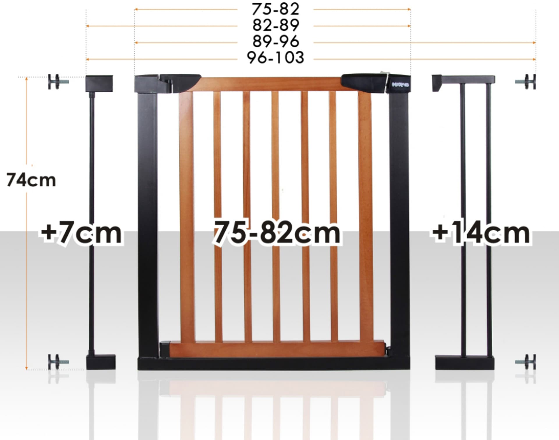 

BRAMKA BEZPIECZEŃSTWA G2 +7+14cm HANKSKIDS