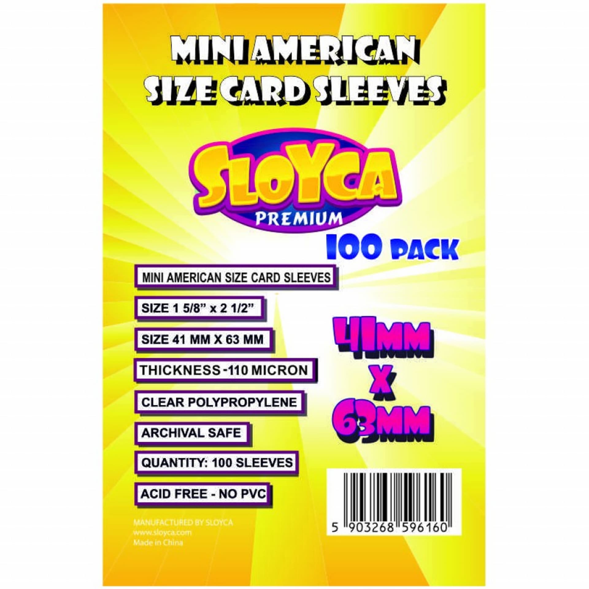 

SLOYCA Koszulki Mini American Premium (41x63mm) 100 szt.