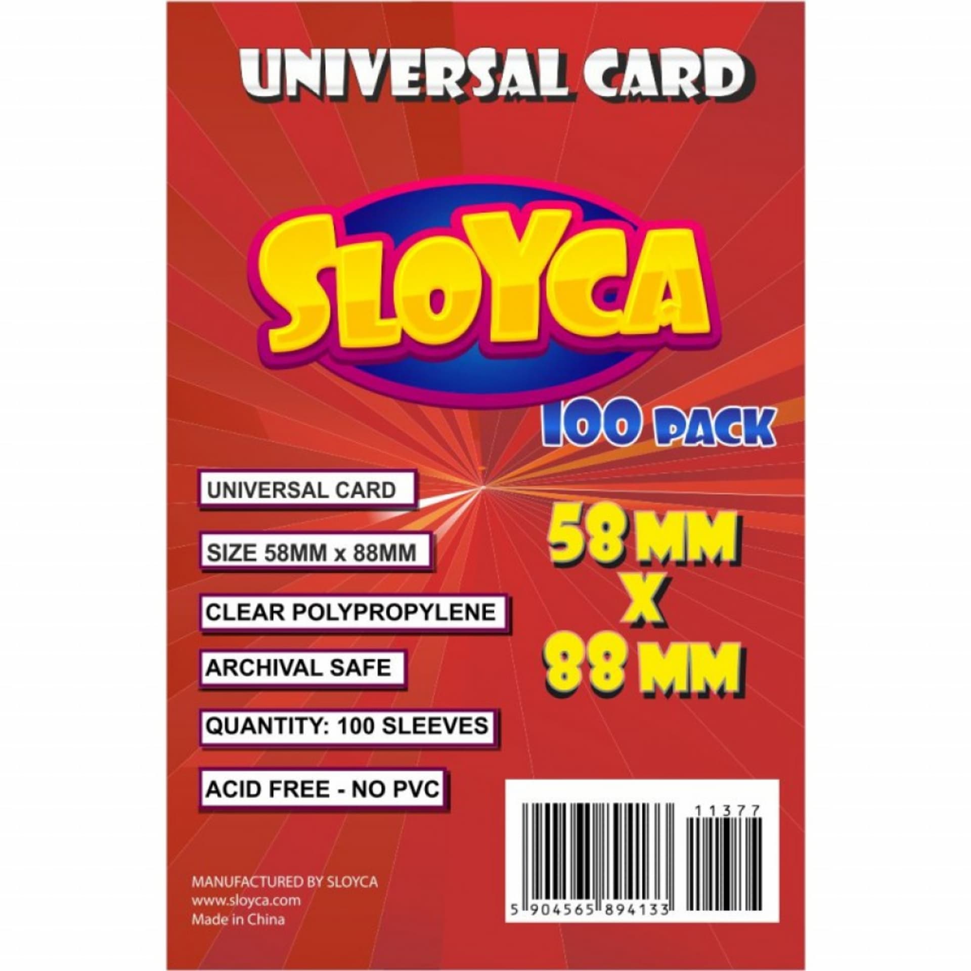 

SLOYCA Koszulki Universal Card (58x88mm) 100 szt, 58x88mm) 100 sz