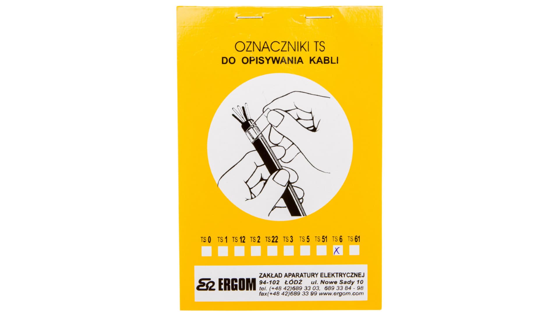 

Oznacznik do opisywania ręcznego TS 6 biały E04ZP-02010100600 /40szt./