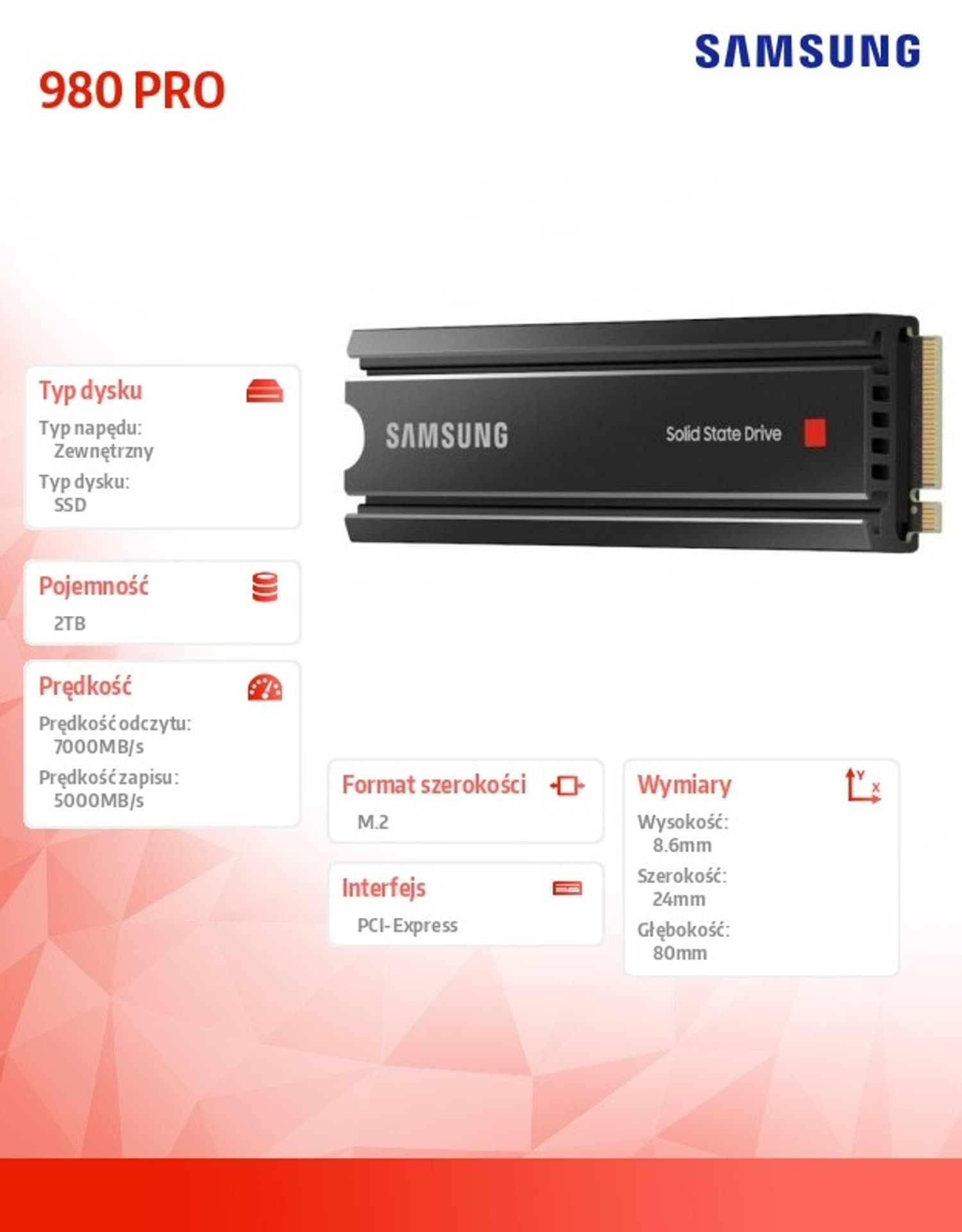 

Dysk SSD 980PRO Heatsink NVMeMZ-V8P2T0CW