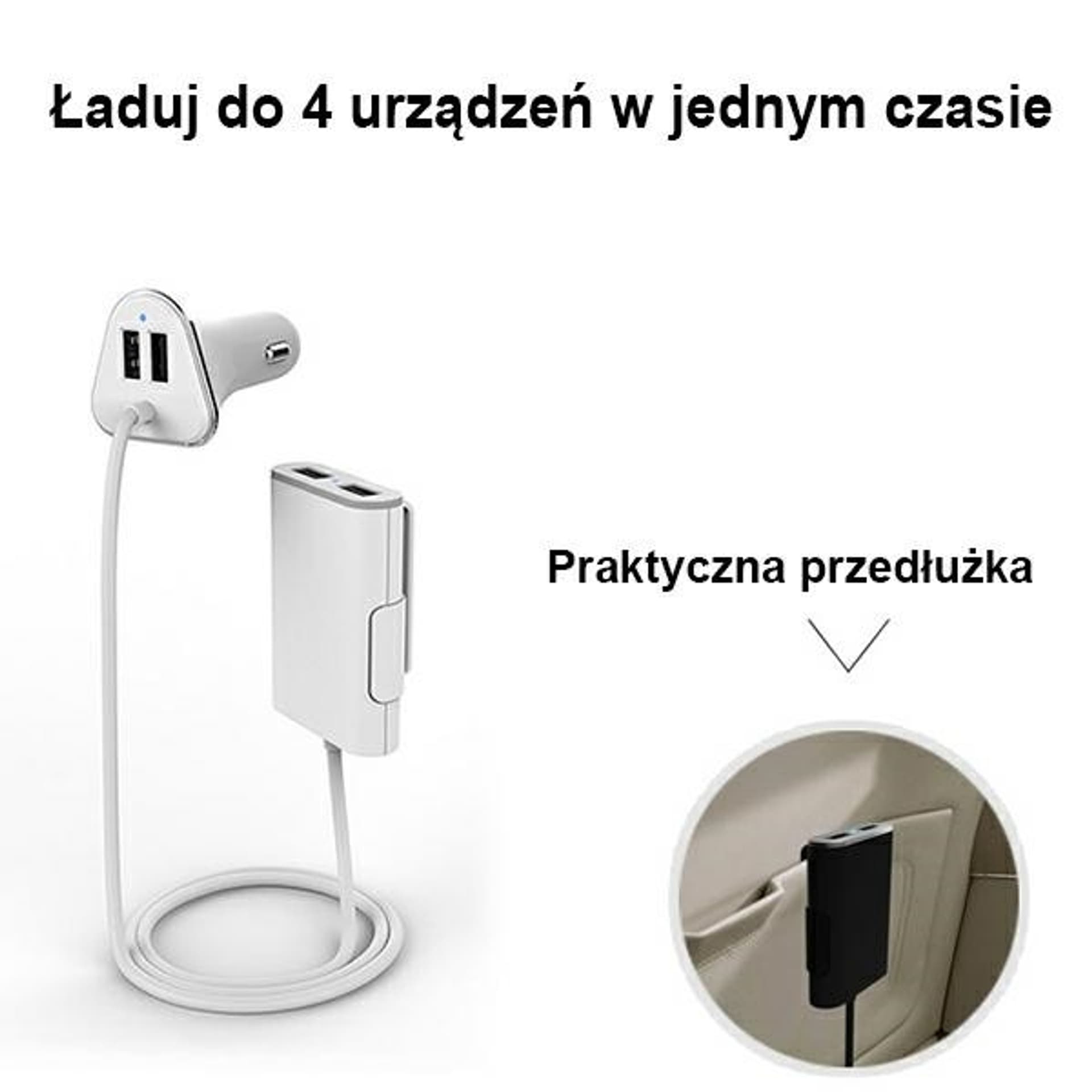 

AWEI ład. sam. C-400 9.6A 4xUSB High Speed biały/white