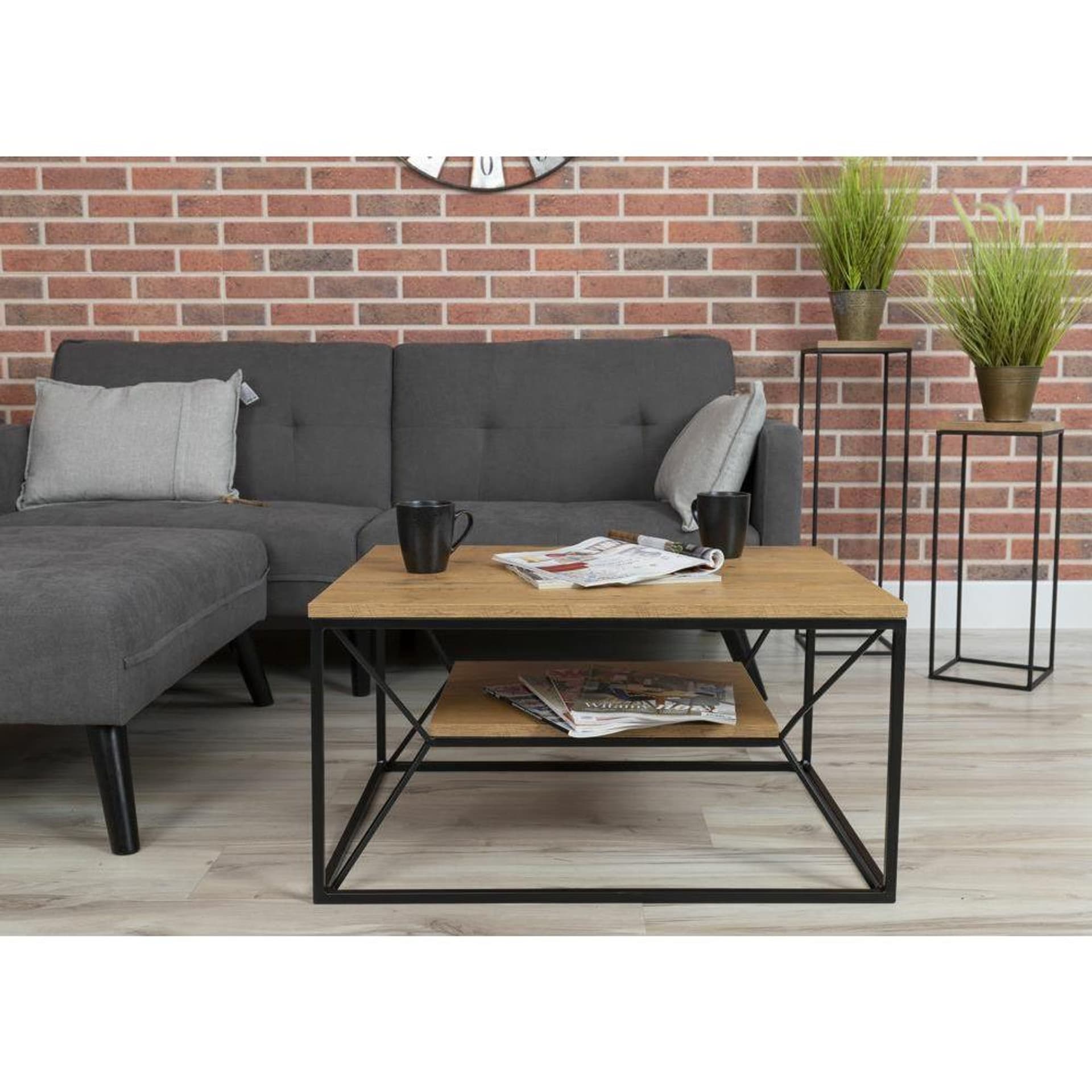 

Stolik kawowy z półką 80x60 cm BasicLoft
