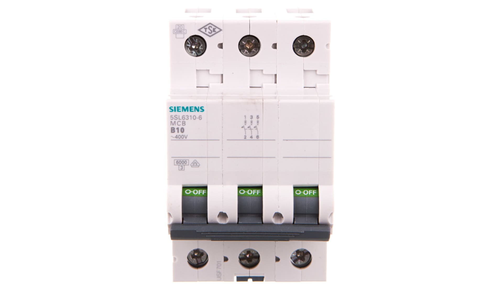 

Wyłącznik nadprądowy 3P B 10A 6kA AC 5SL6310-6