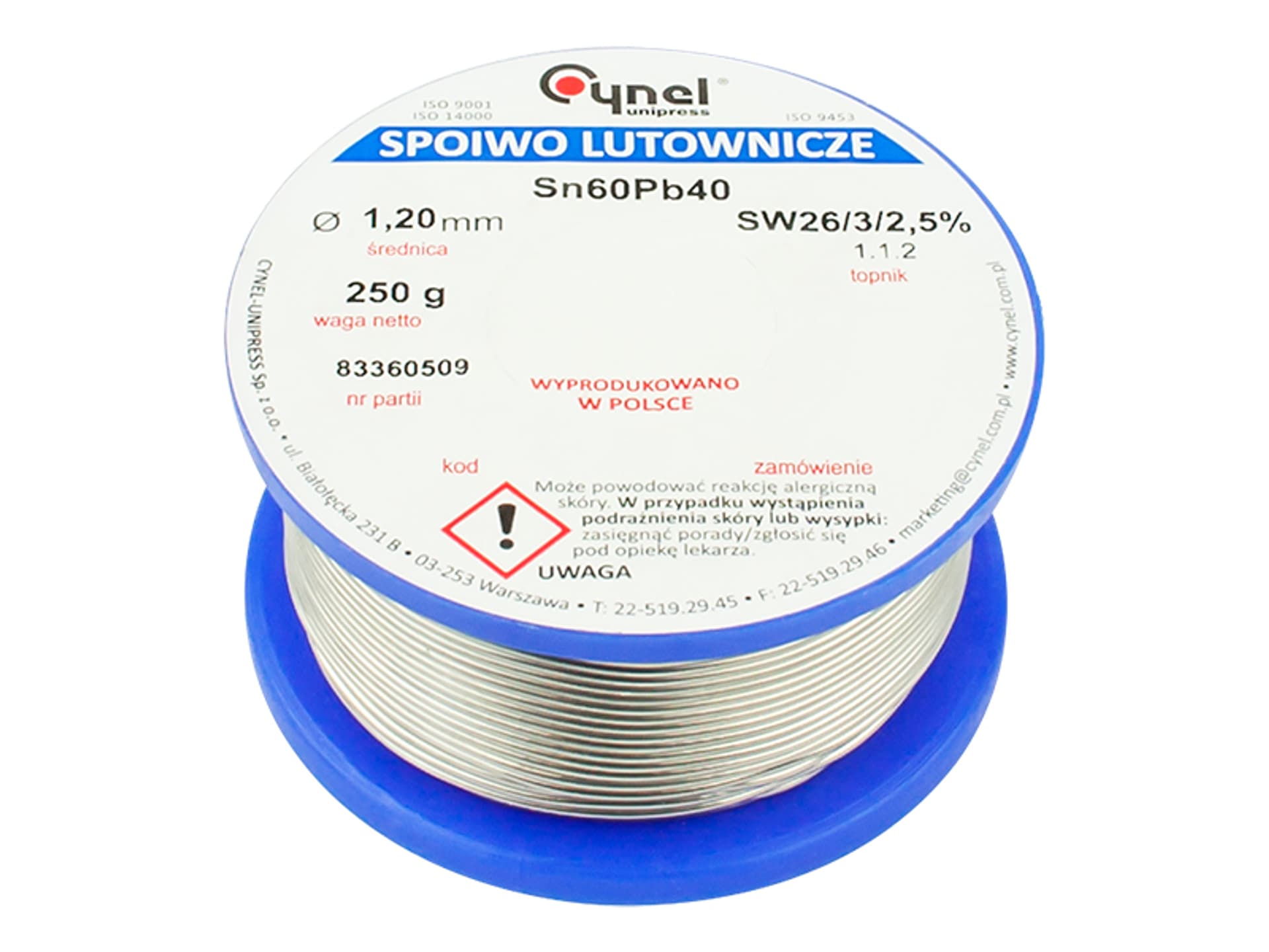

9412# Cyna 1,20/250g/spoiwo lc60-sw26