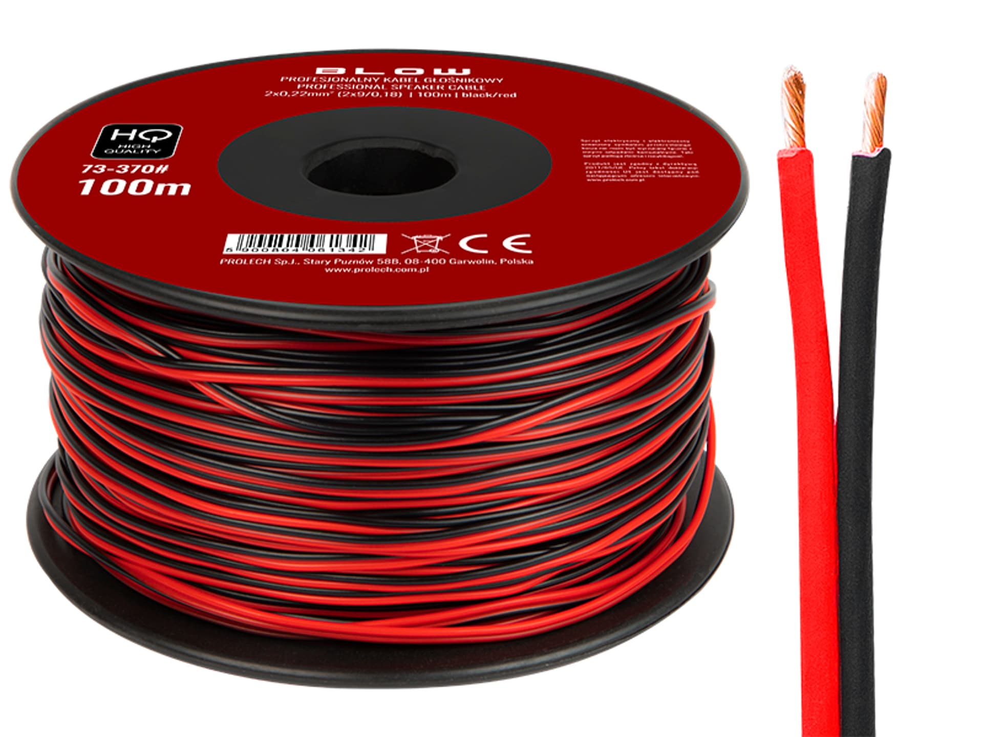 

73-370# Przew.głośn.2x0,22mm czarno-czerwony