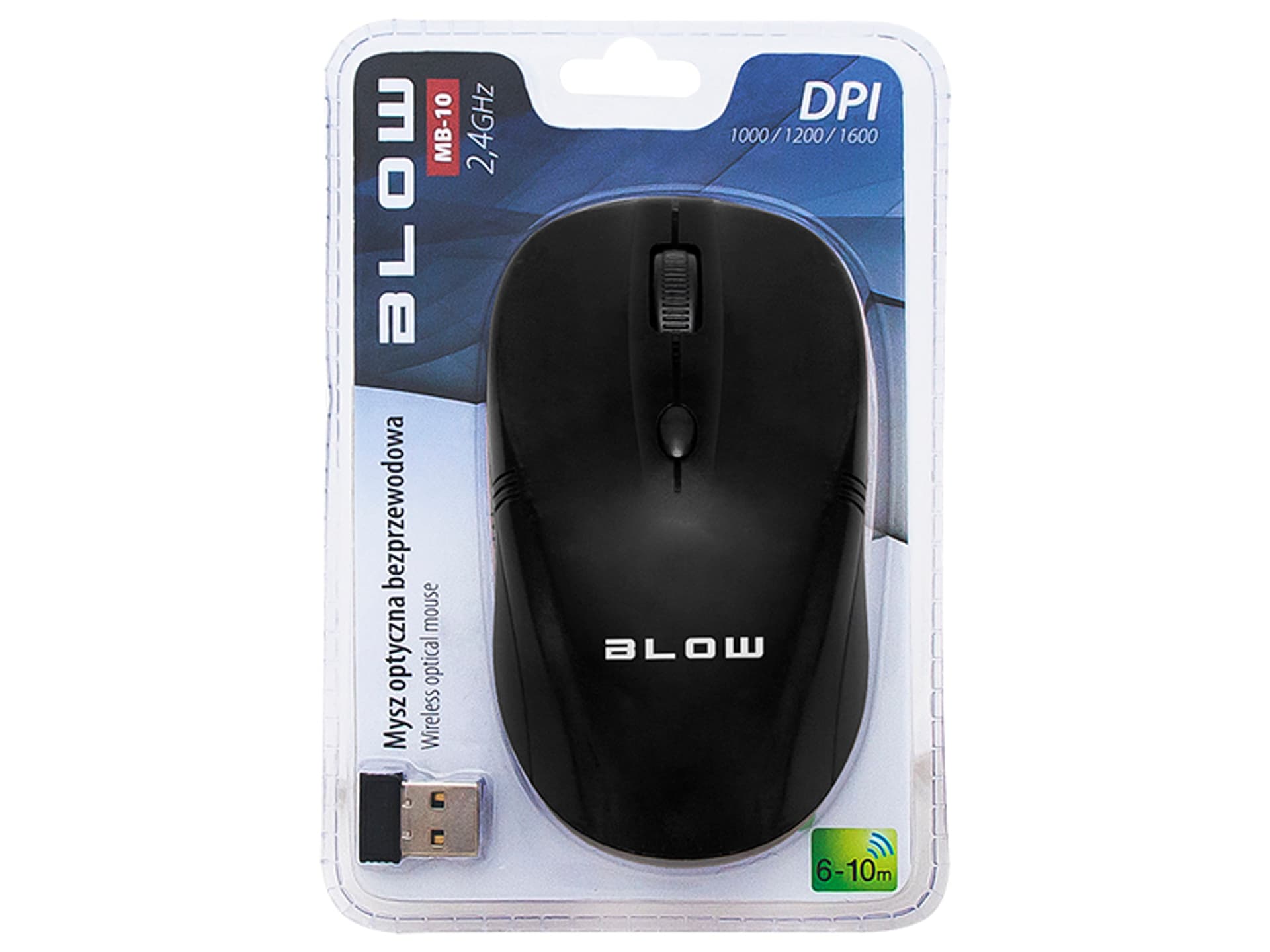 

Bezprzewodowa mysz optyczna BLOW MB-10 czarna
