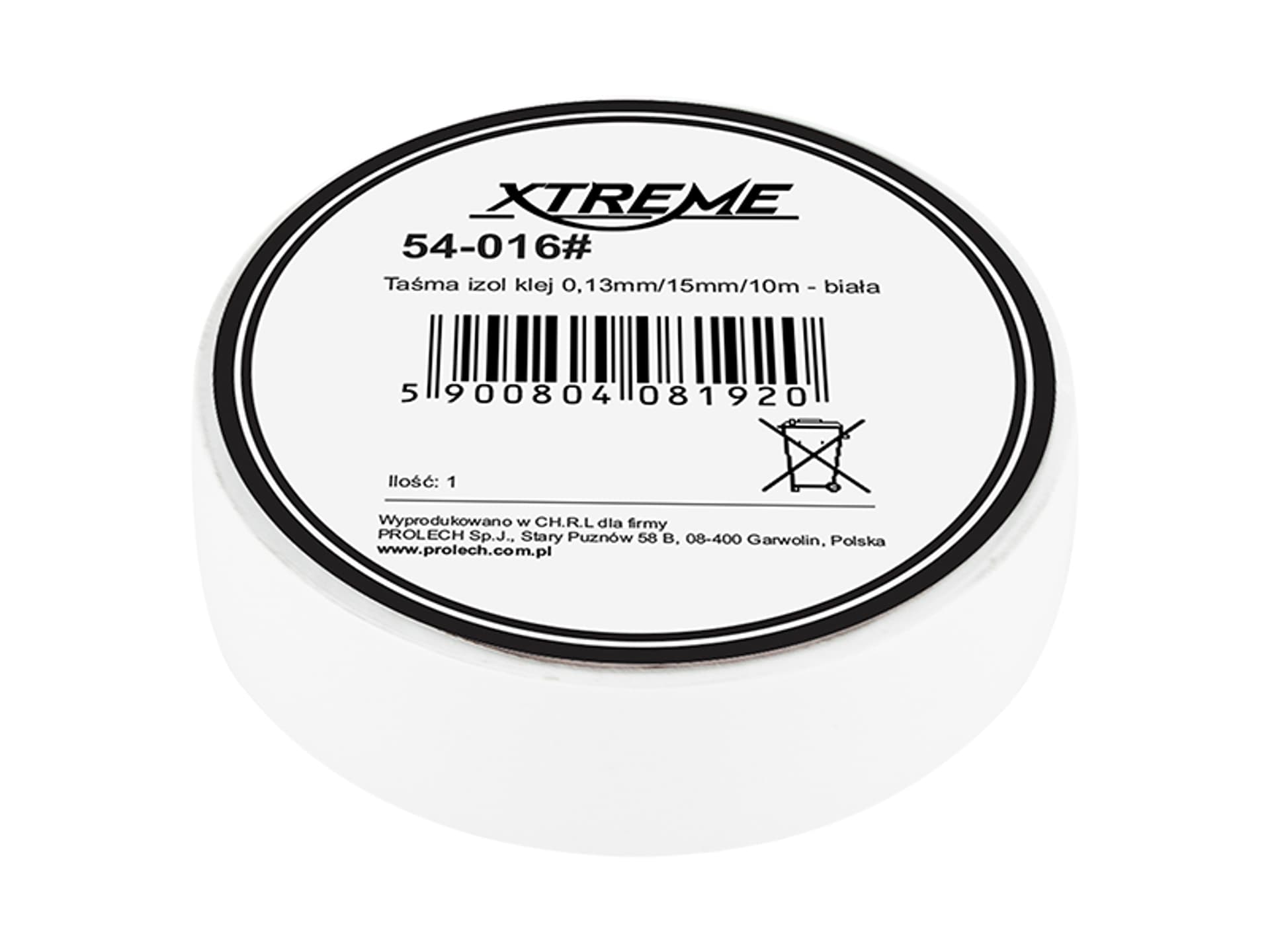 

54-016# Taśma izol klej 0,13mm/15mm/10m - biała