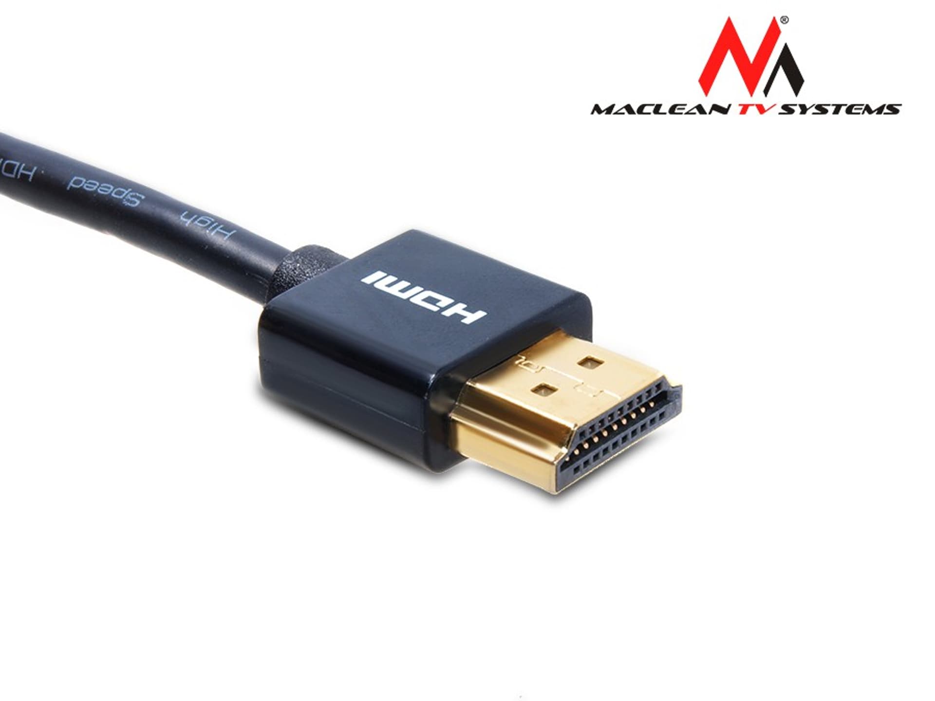 

Przewód HDMI-HDMI v1.4 Maclean, A-A, ultra slim, 2m, MCTV-702