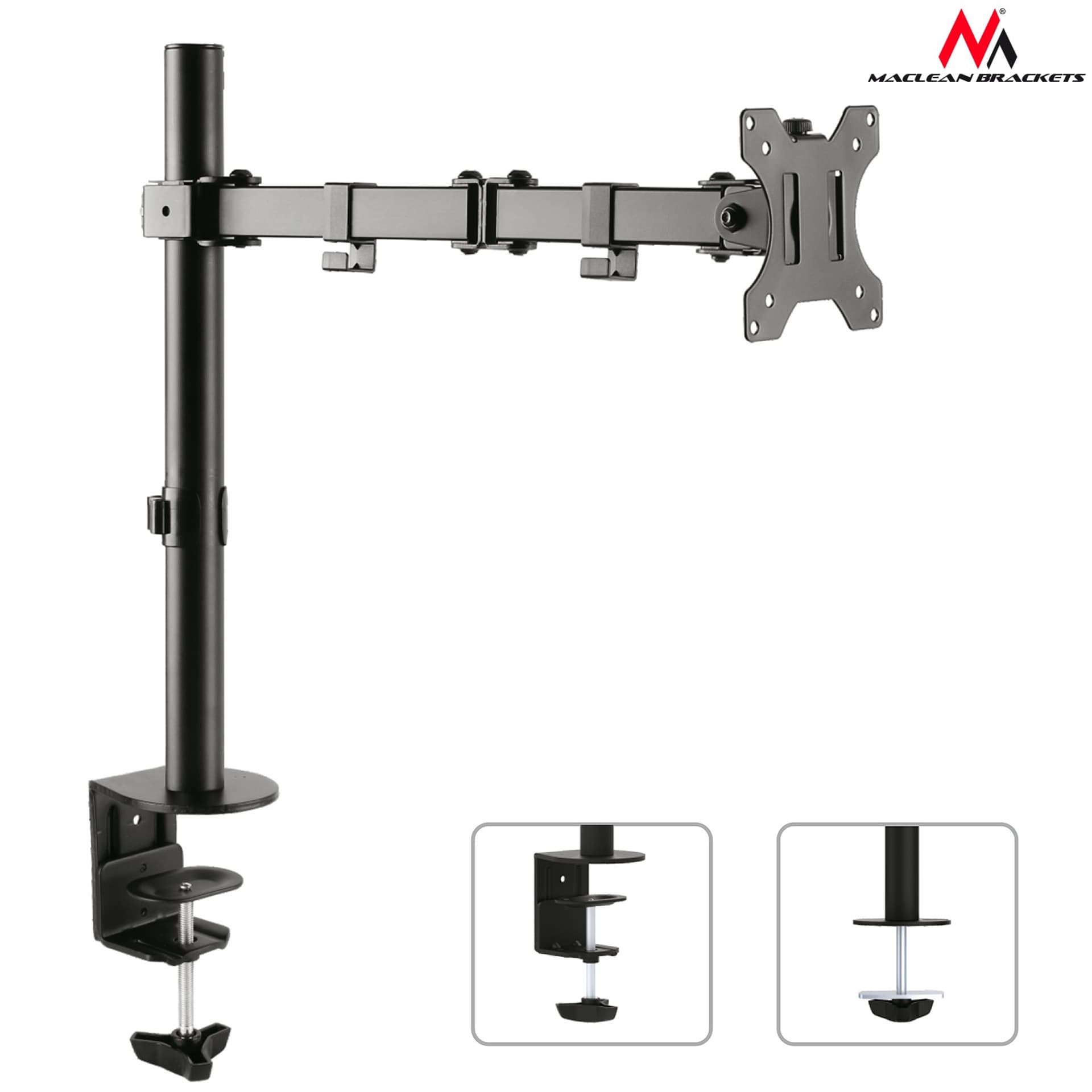 

Uchwyt biurkowy do monitora Maclean MC-753 (biurkowy - 32"; max. 8kg)