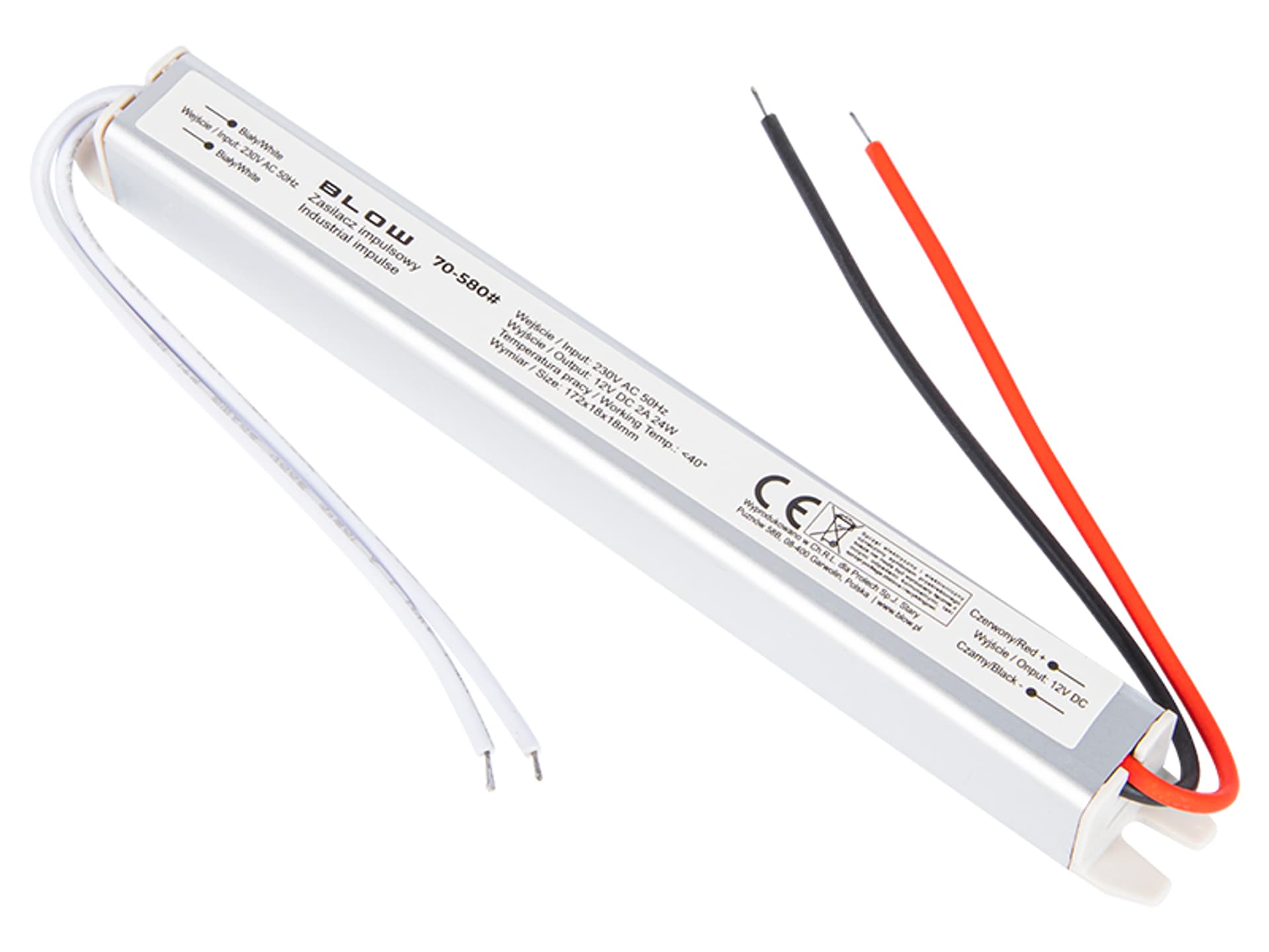 

70-580# Zasilacz impulsowy 12v/2a 24w slim