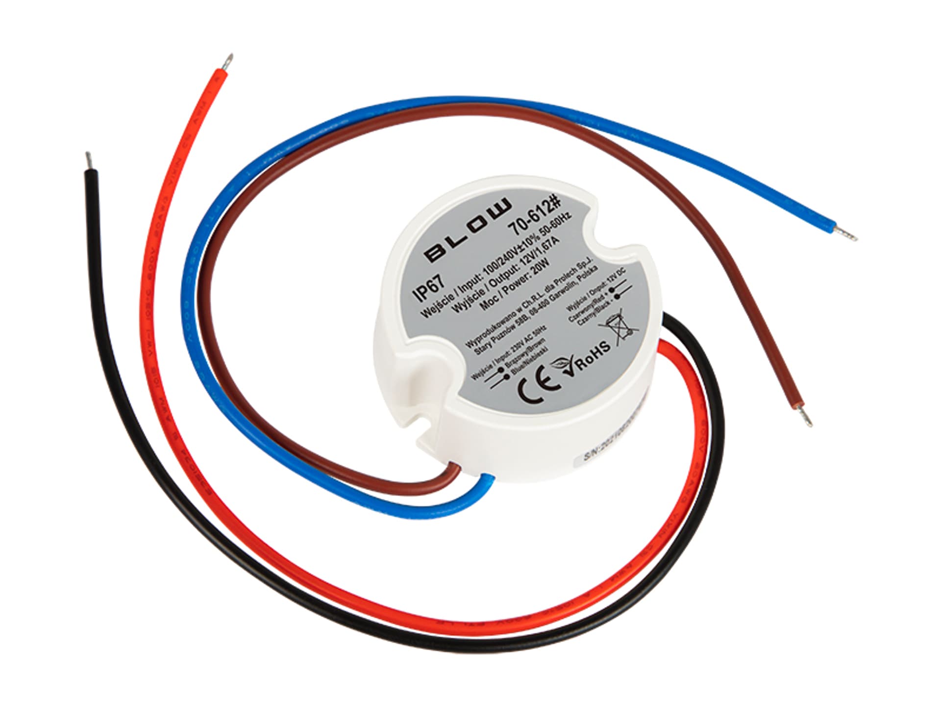 

70-612# Zasilacz impuls.dopu.12v/1,67a 20w plast