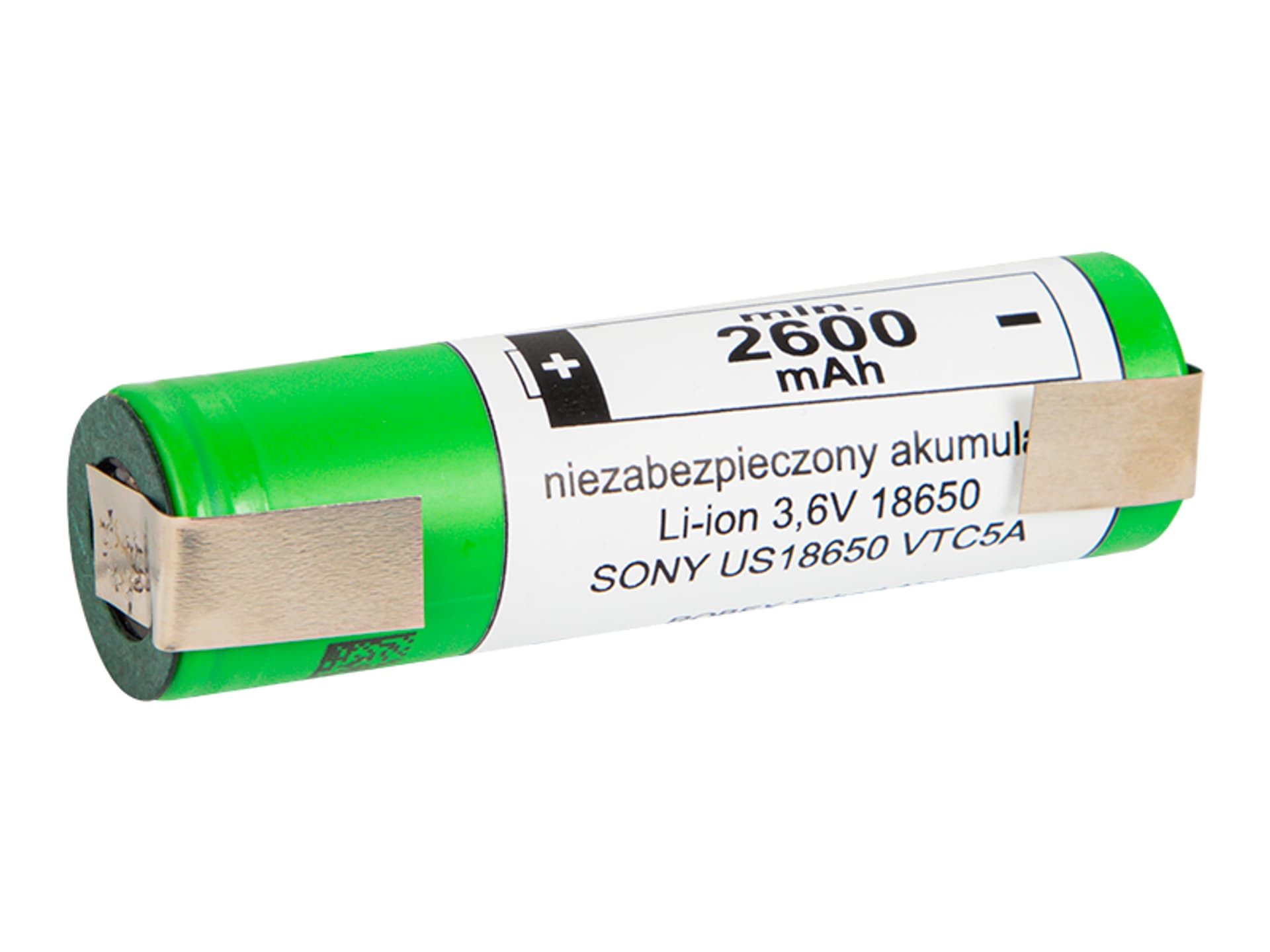 

Akumulator 18650 li-ion 2600mAh blaszki (1PH)
