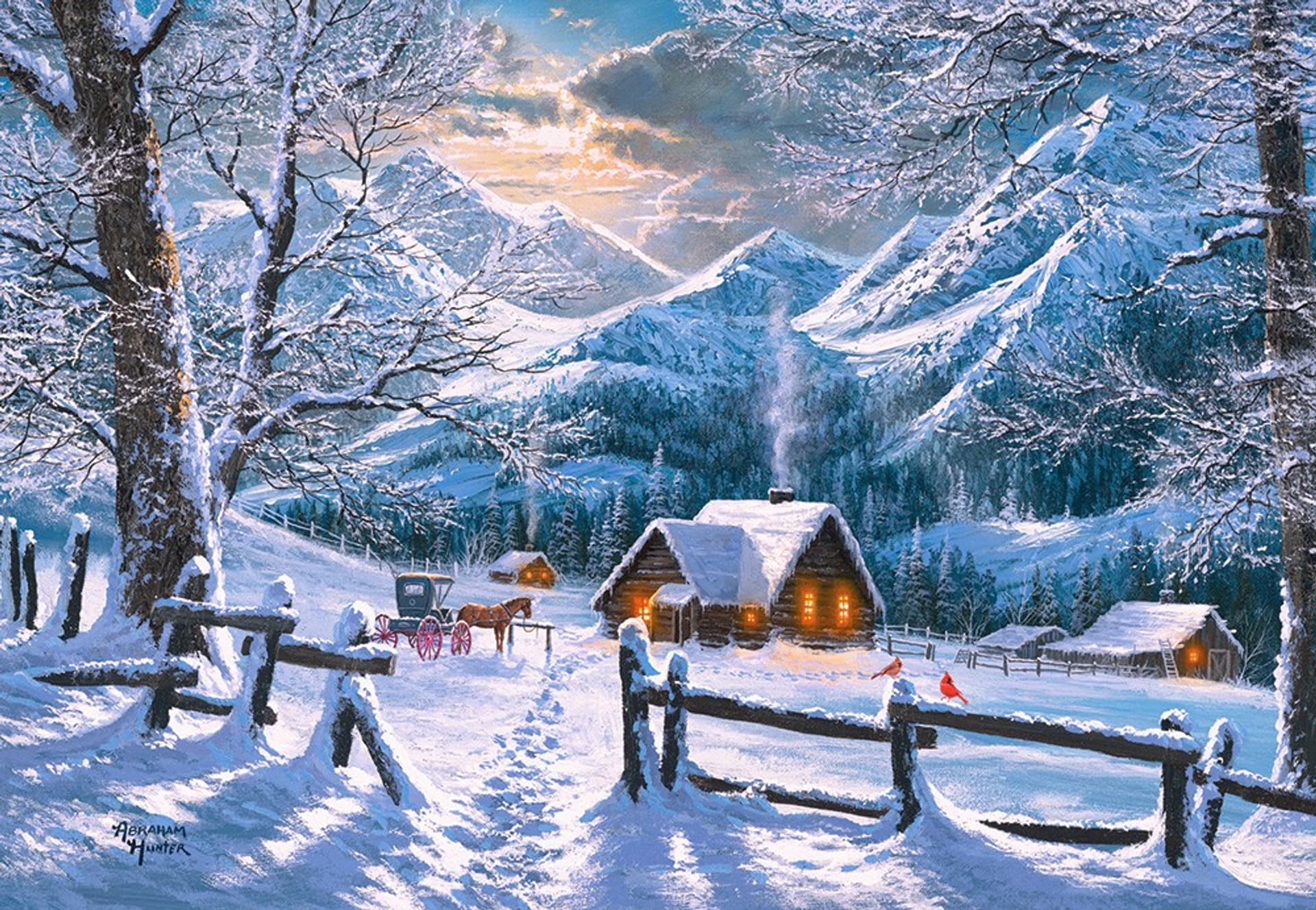 

Puzzle 1500 elementów Śnieżny poranek