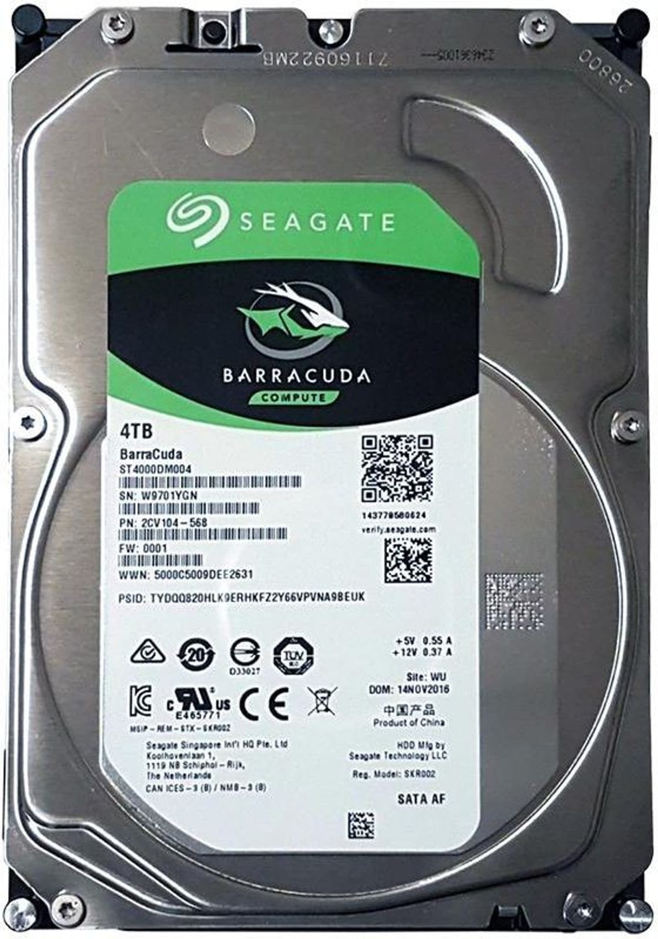 

Dysk HDD Seagate Barracuda ST4000DM004 (4 TB ; 3.5"; 256 MB; 5400 obr/min)