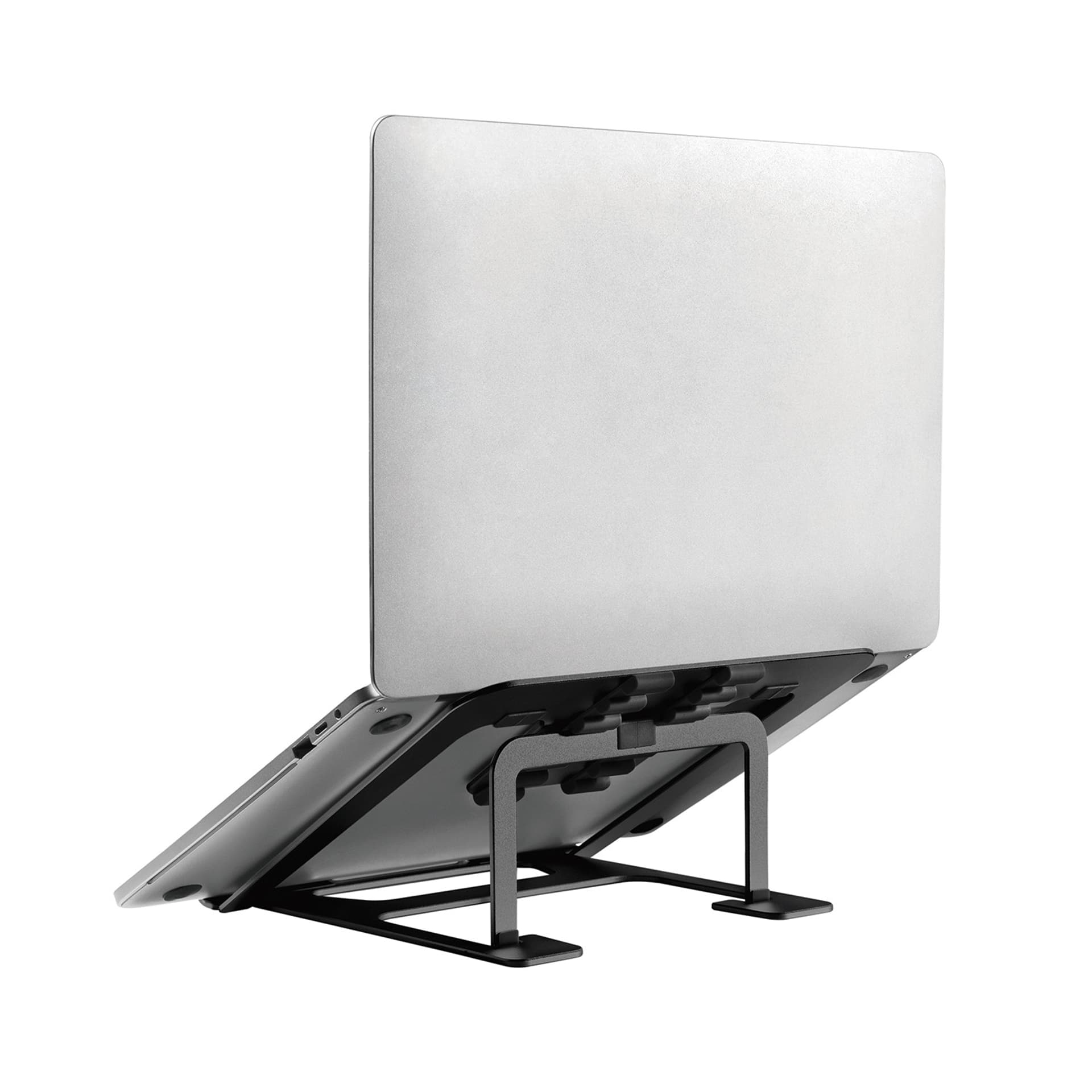 

Aluminiowa ultra cienka składana podstawka pod laptopa Ergo Office, czarna, pasuje do laptopów 11-15'', ER-416 B