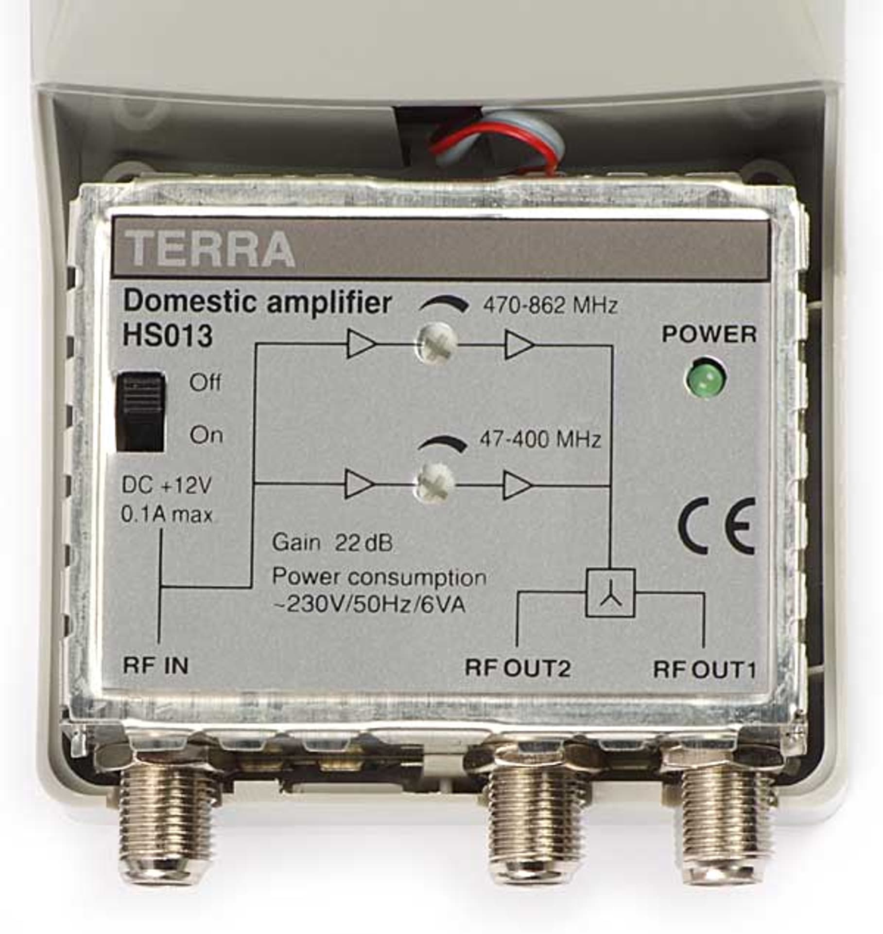 

Wzmacniacz HS-013 12V Terra VHF/UHF 1we/2wy