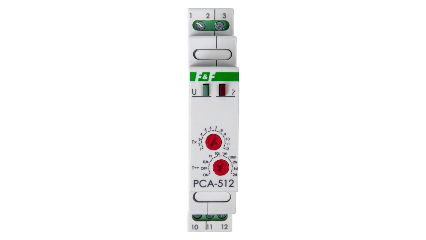 

Przekaźnik czasowy 1P 10A 0,1sek-576h 12-264V AC/DC opóźnione wyłączenie, PCA-512UNI