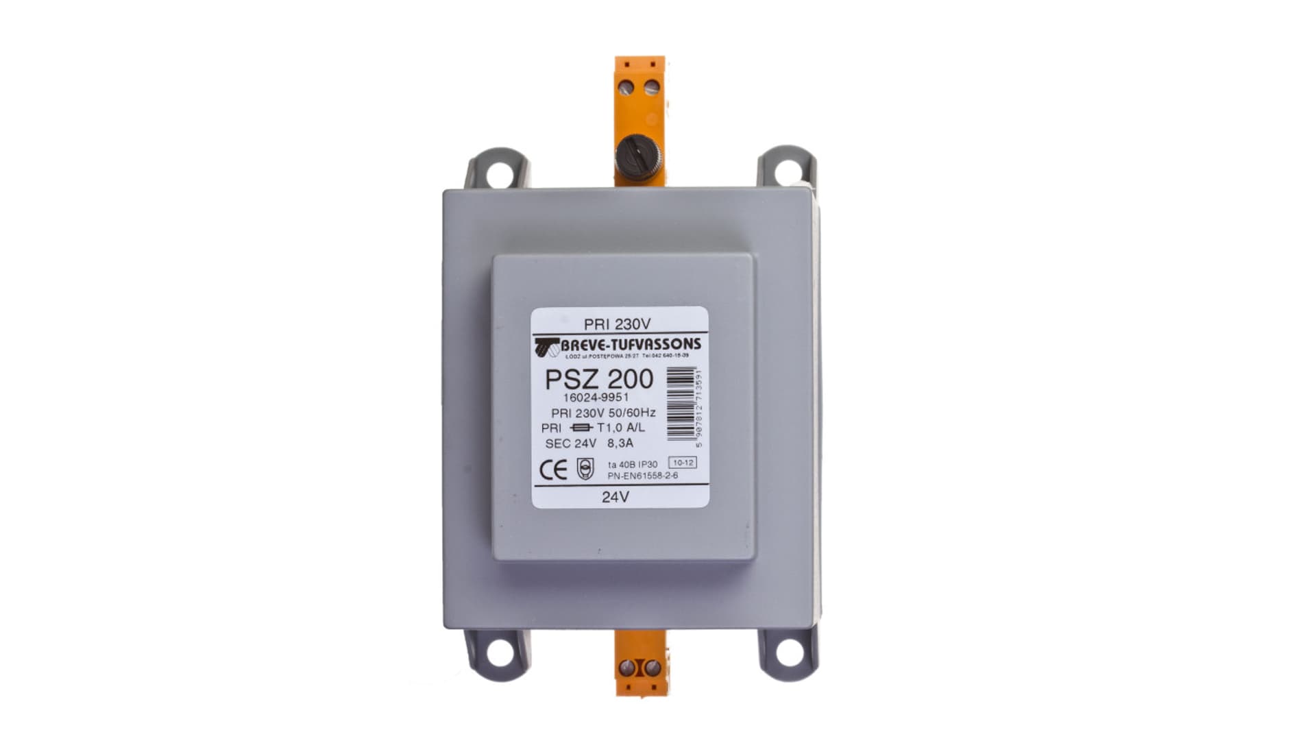

Transformator 1-fazowy PSZ 200VA 230/24V /na szynę/ 16024-9951