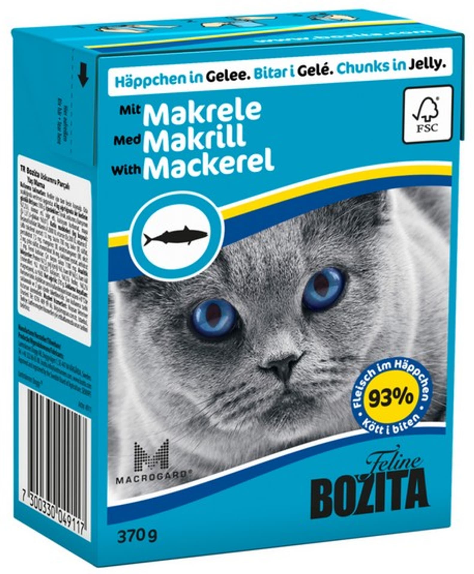 

Bozita z Makrelą kawałki w galaretce kartonik 370g